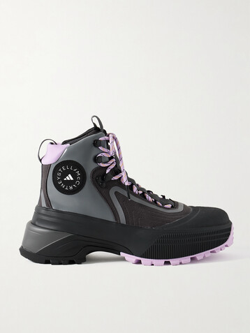 adidas by Stella McCartney + Terrex rubber-trimmed leather and felt ankle boots