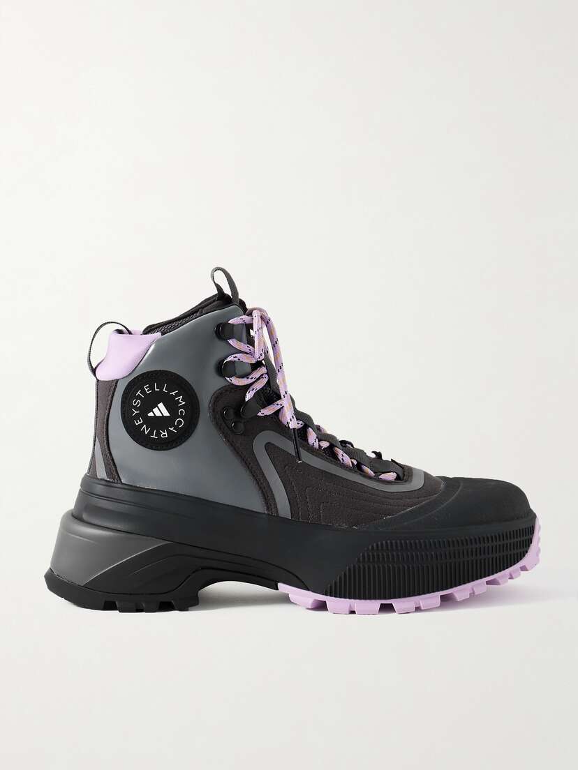 adidas by Stella McCartney + Terrex Rubber-trimmed Leather And Felt Ankle Boots