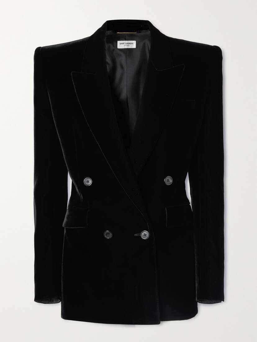 Saint Laurent Double-breasted Velvet Blazer