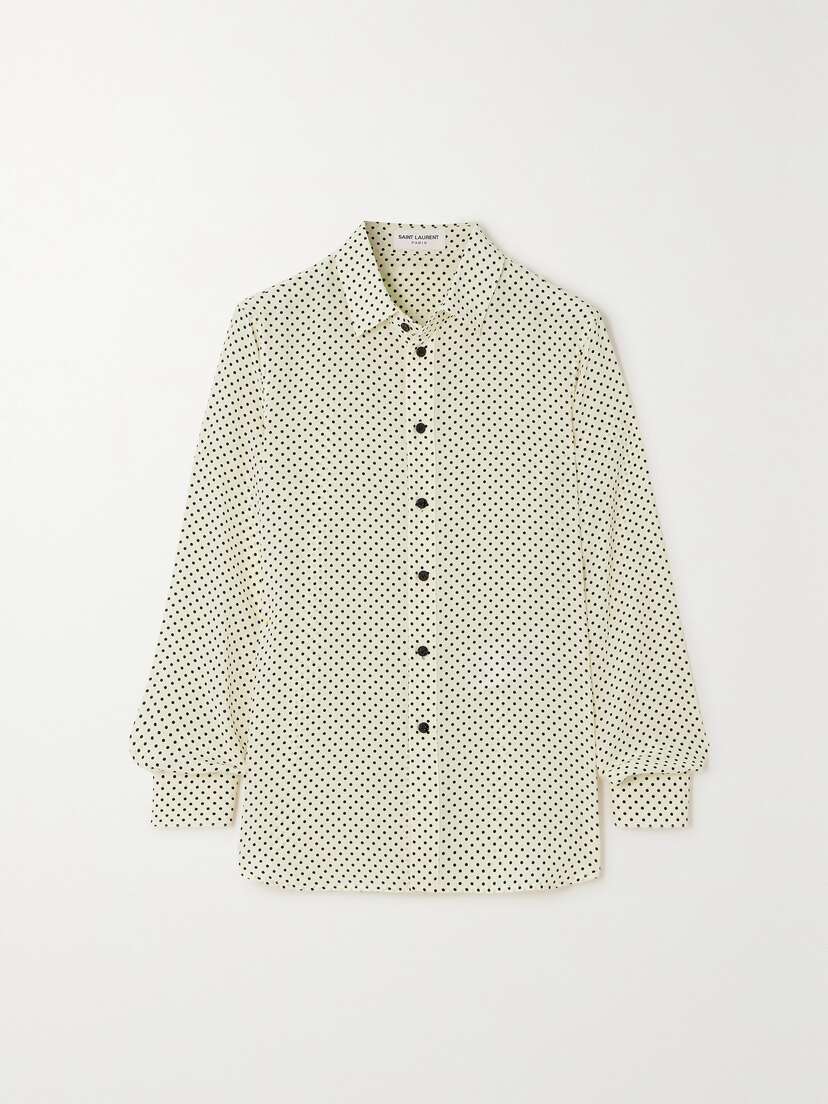 Saint Laurent Polka-dot Silk Crepe De Chine Shirt