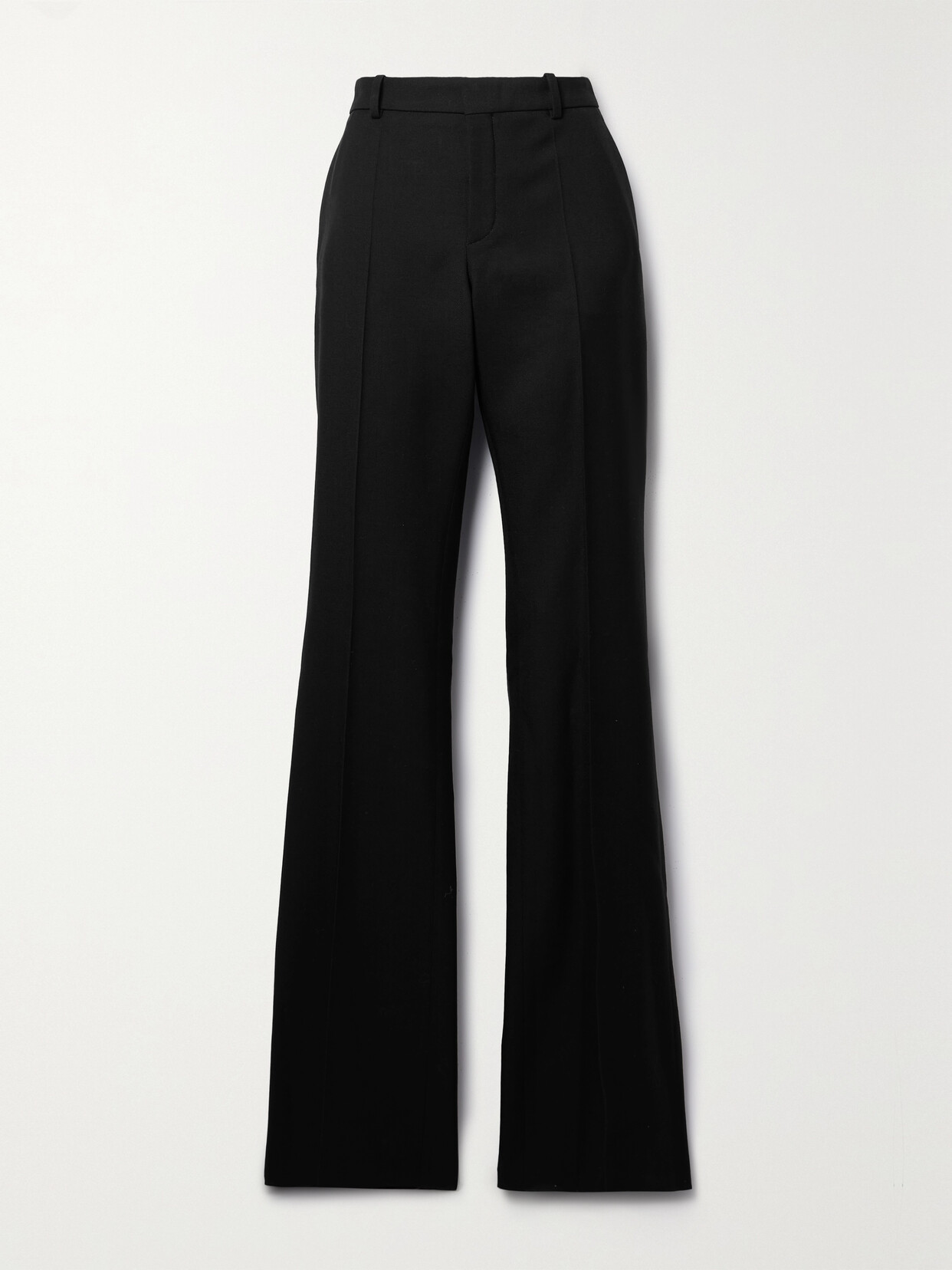 Saint Laurent Wool-gabardine Flared Pants In Black