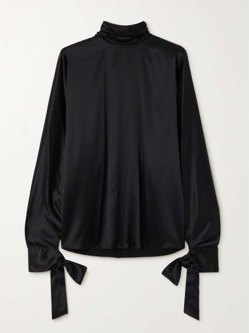 Saint Laurent Tie-detailed Duchesse Silk-satin Blouse