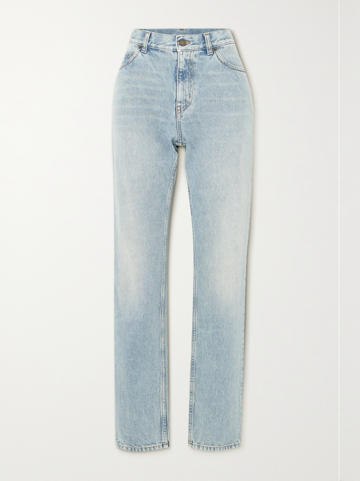 Shop Saint Laurent Cindy High-rise Slim-leg Jeans In Blue