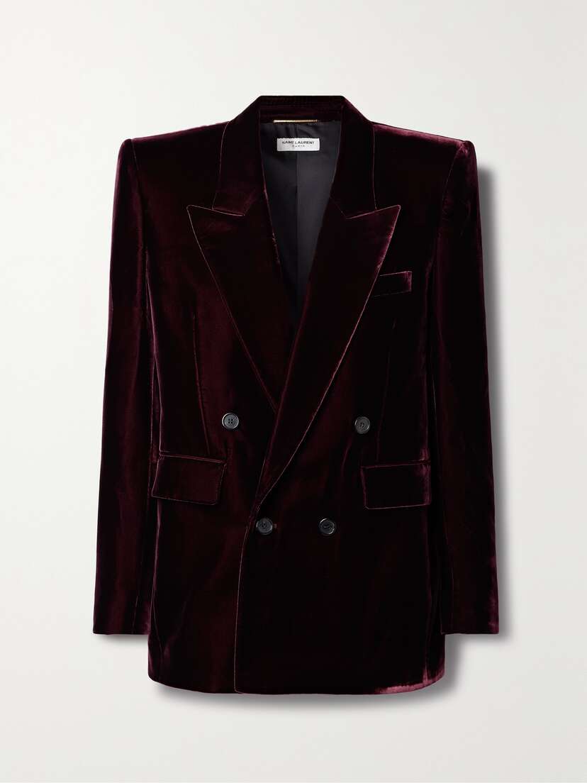 Saint Laurent Double-breasted Velvet Blazer