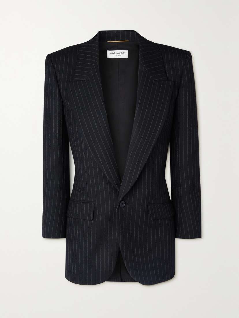 Saint Laurent Pinstriped Wool-twill Blazer