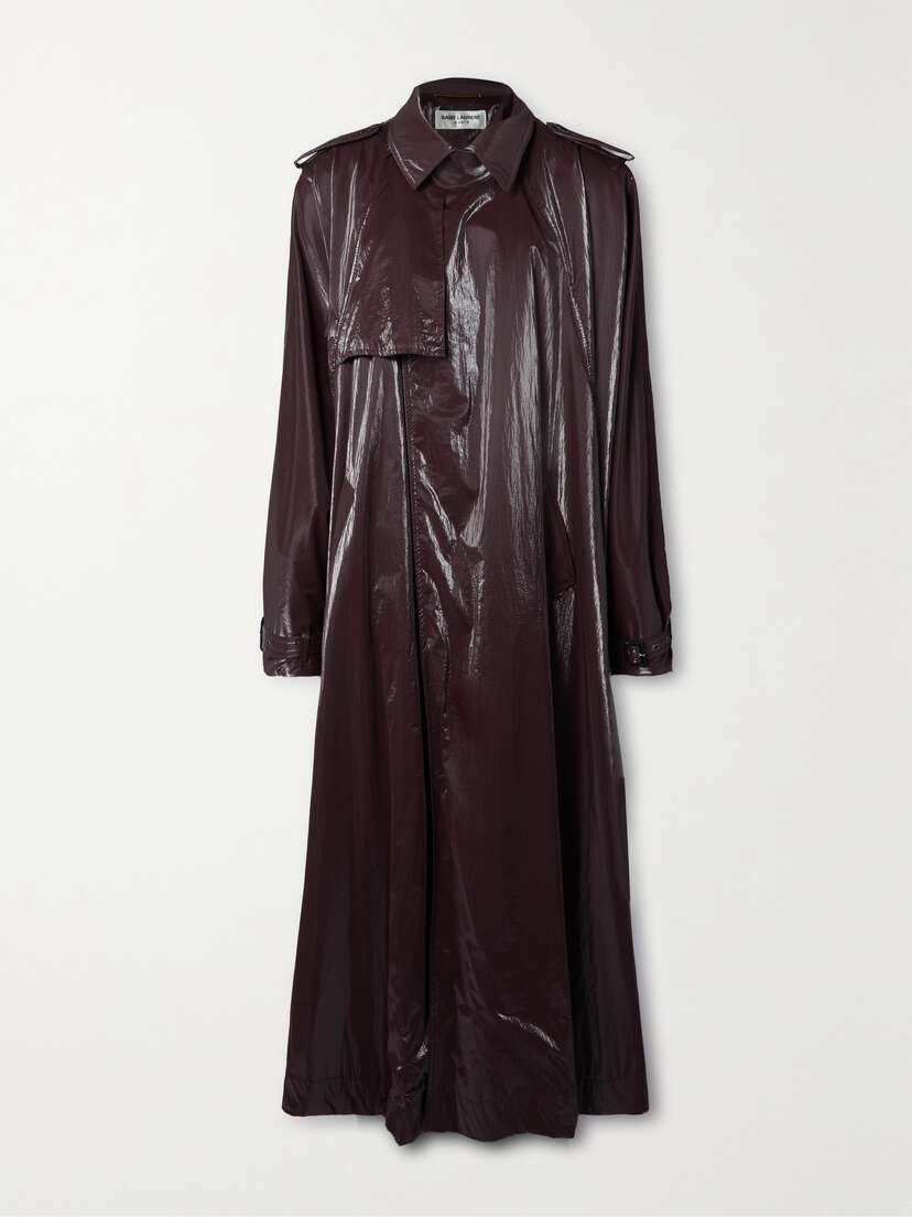 SAINT LAURENT Oversized Vinyl Trench Coat