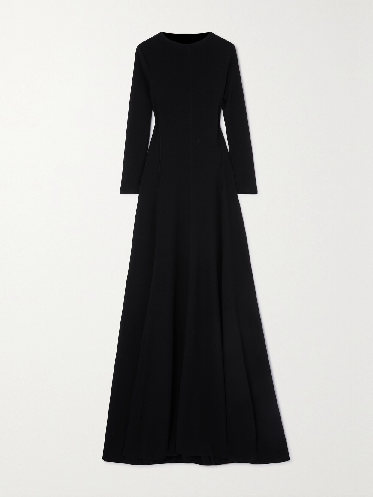 Saint Laurent Open-back Wool Maxi Dress In Black