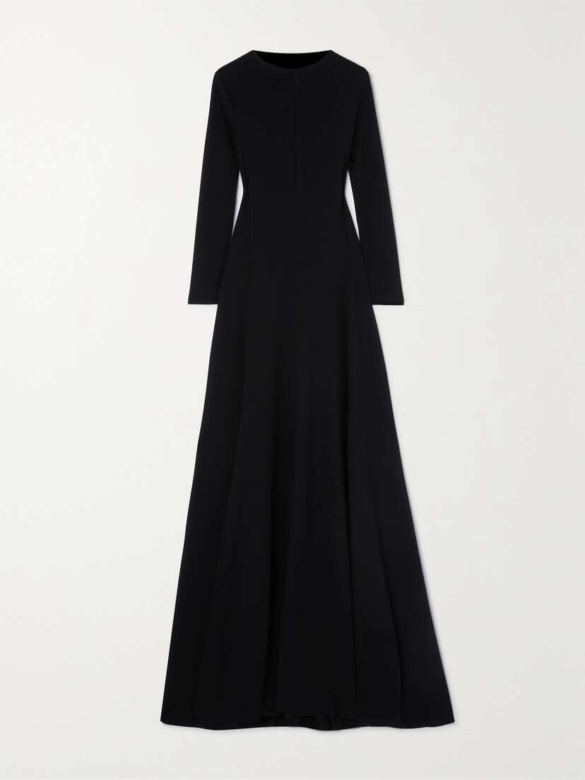 Saint Laurent Open-back Wool Maxi Dress