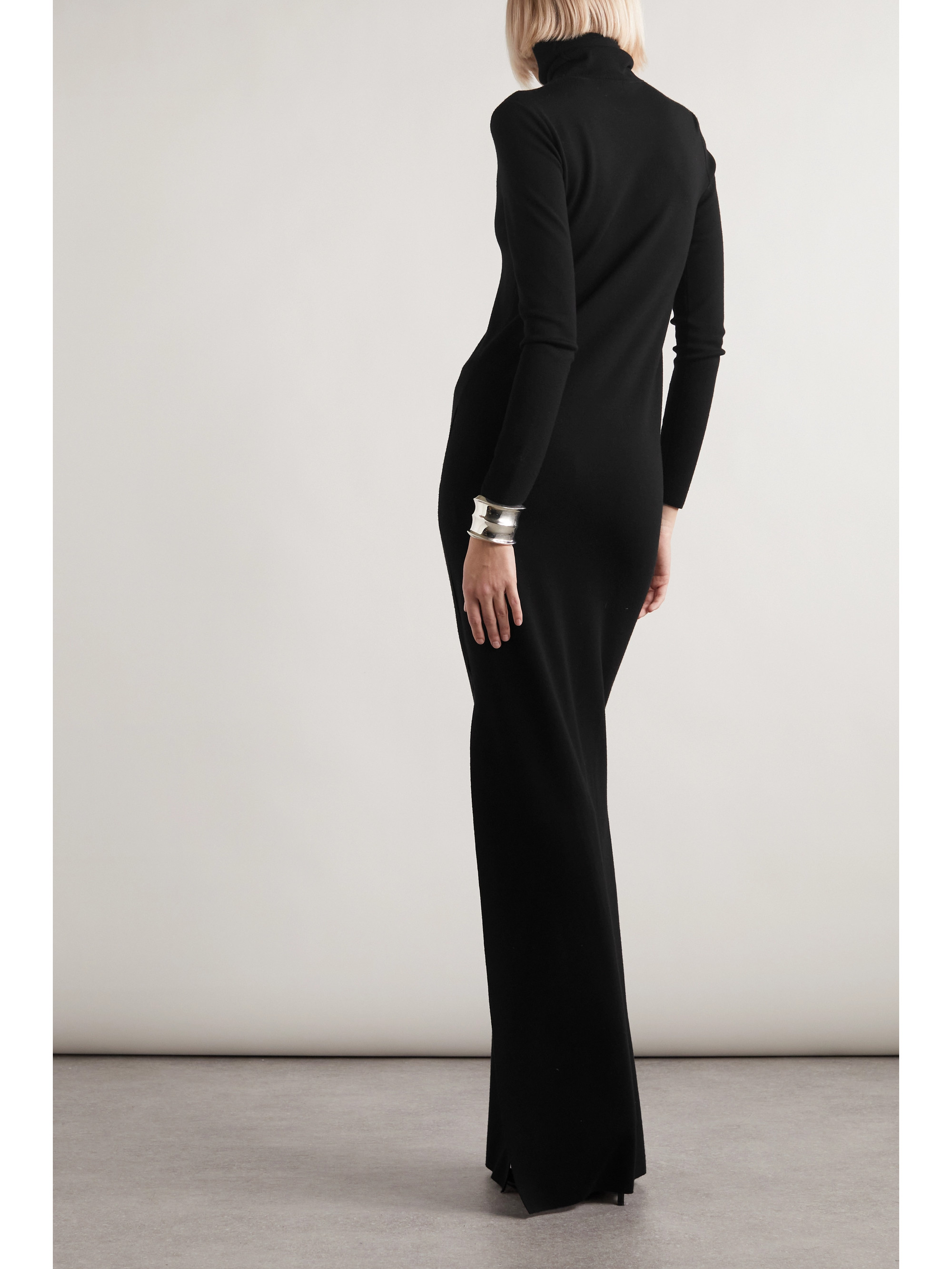 Saint Laurent - Cutout wool turtleneck maxi dress | Plush