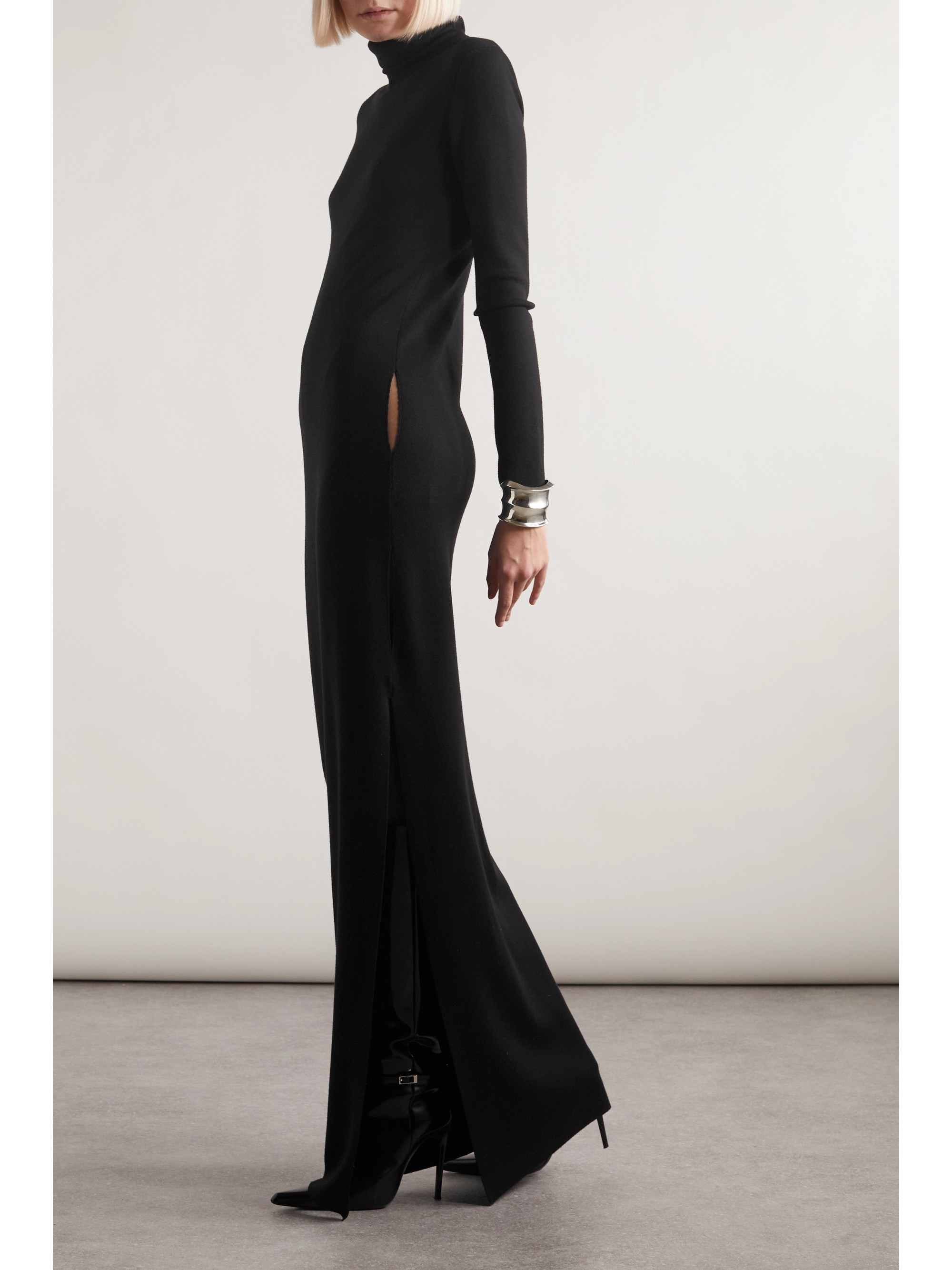 Saint Laurent - Cutout wool turtleneck maxi dress | Plush Saint Laurent - Cutout wool turtleneck maxi dress | Plush