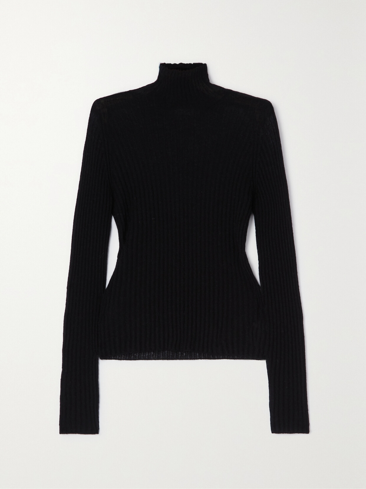 Shop Saint Laurent Ribbed-knit Sweater In Black