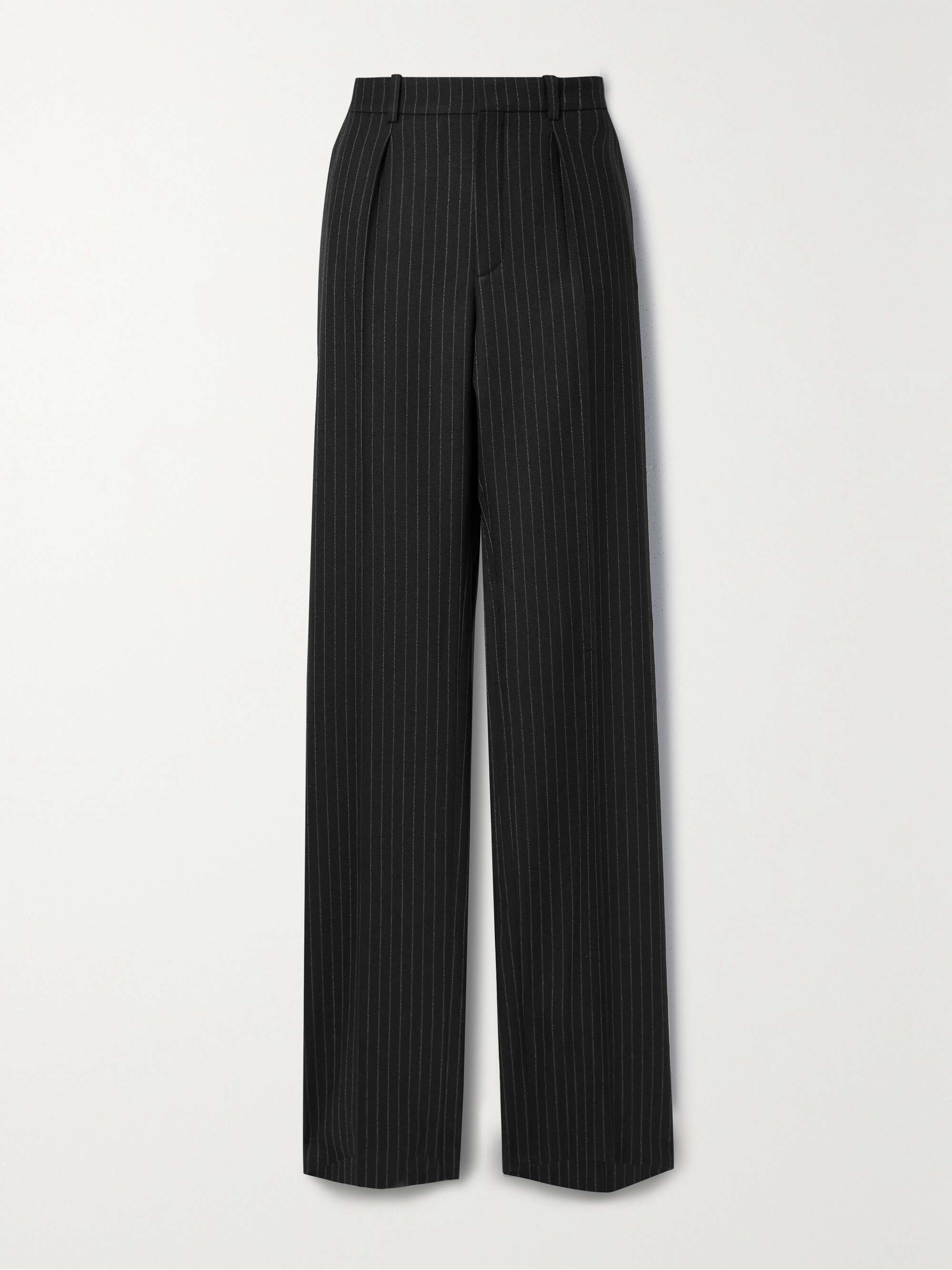 Pinstripe Wide Leg Pants White