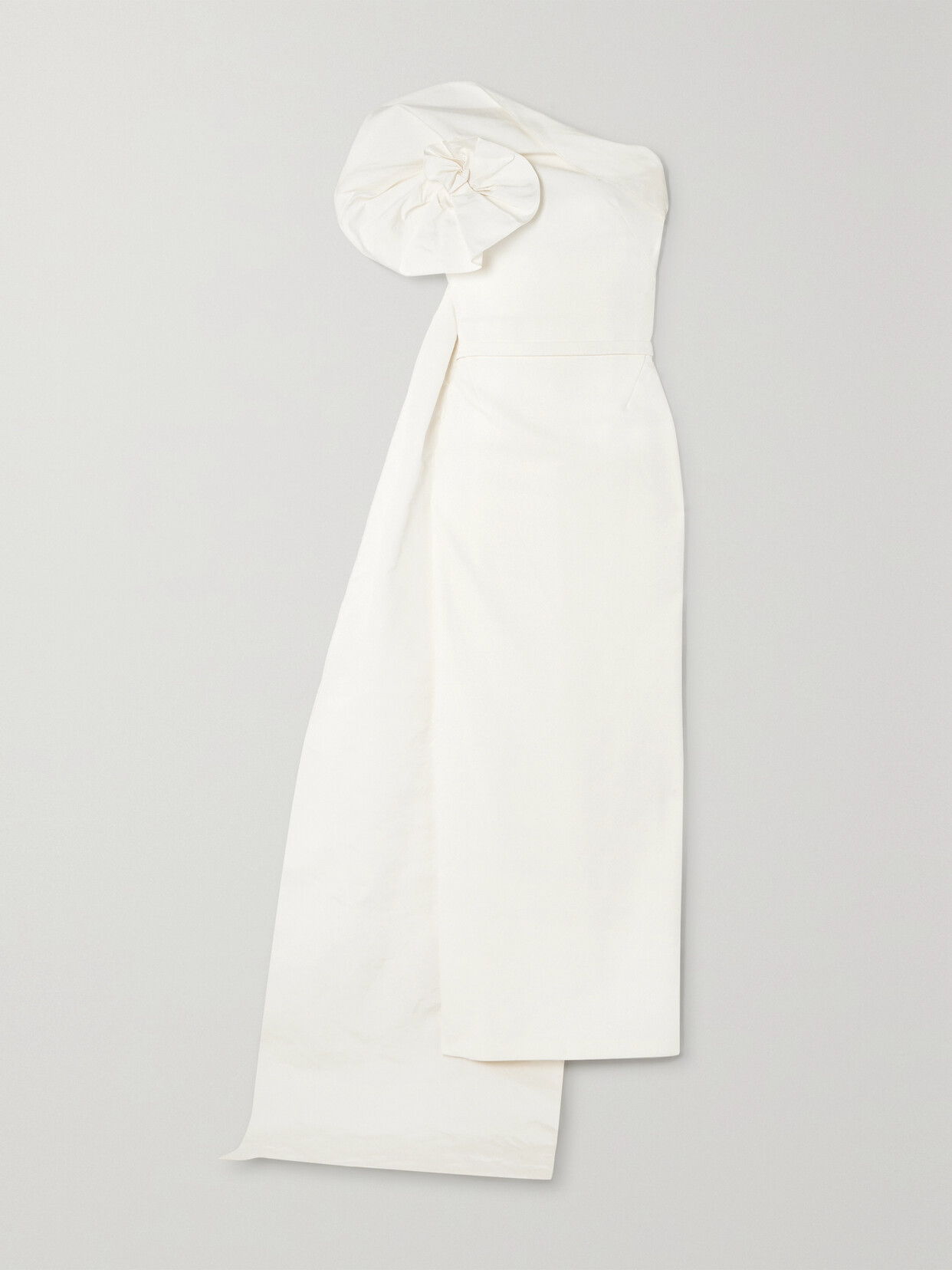 Safiyaa Briannie Strapless Faille-trimmed Stretch-crepe Gown In White