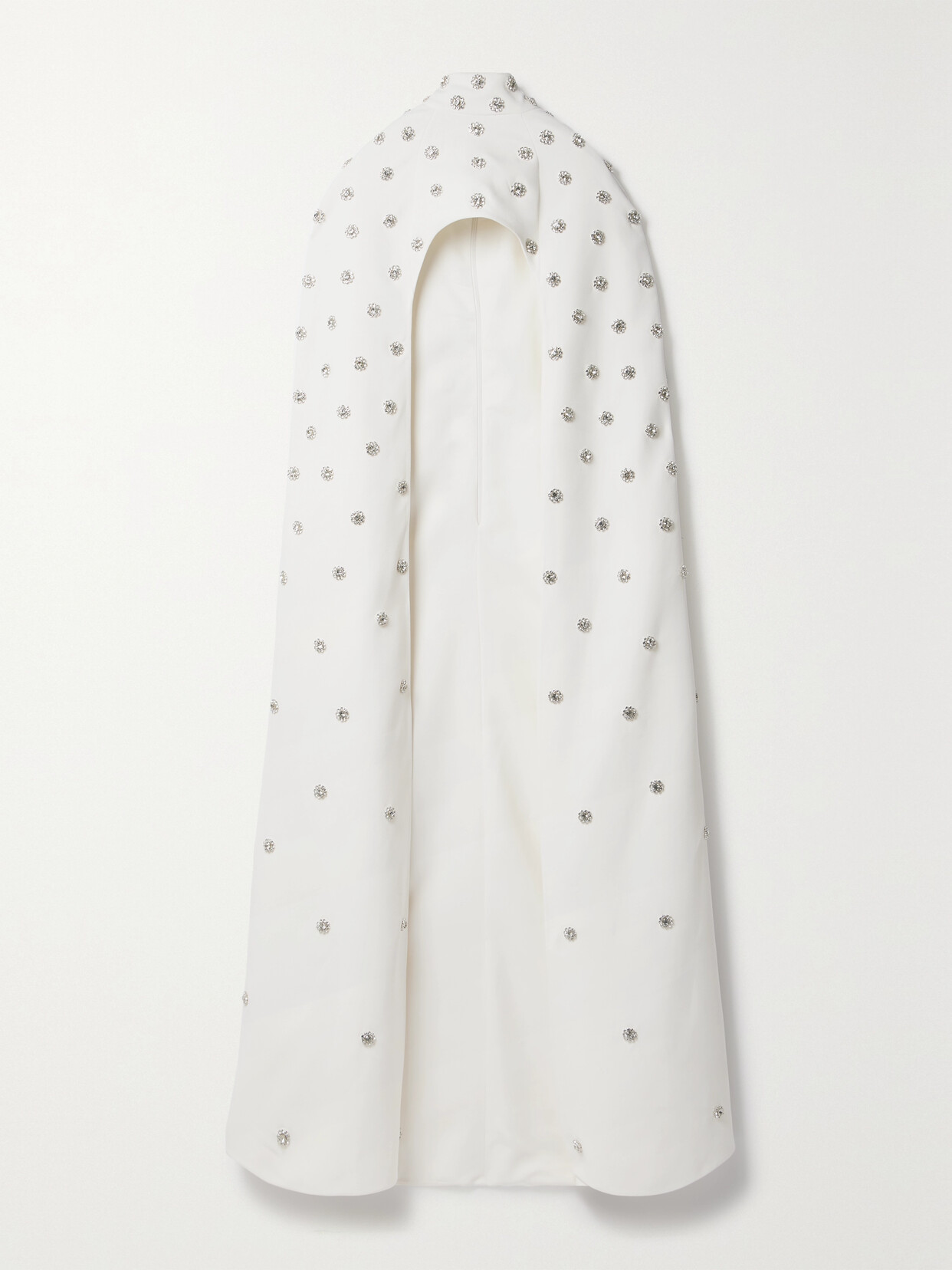 Safiyaa Manore Crystal-embellished Crepe Cape In White