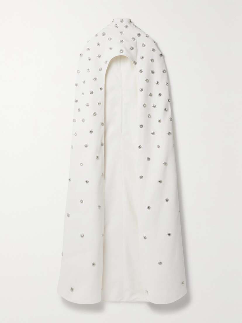 Safiyaa Manore Crystal-embellished Crepe Cape