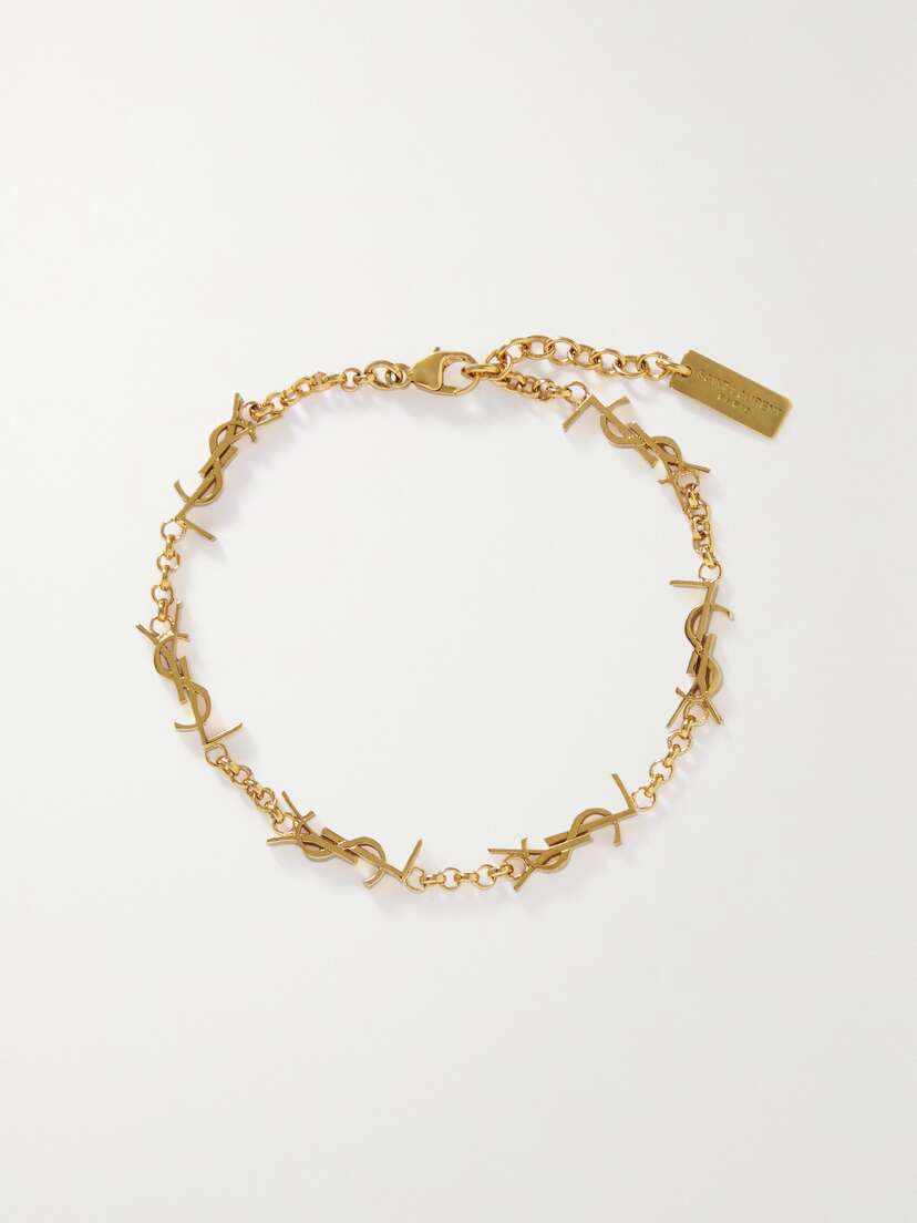 Saint Laurent Cassandre Gold-tone Bracelet