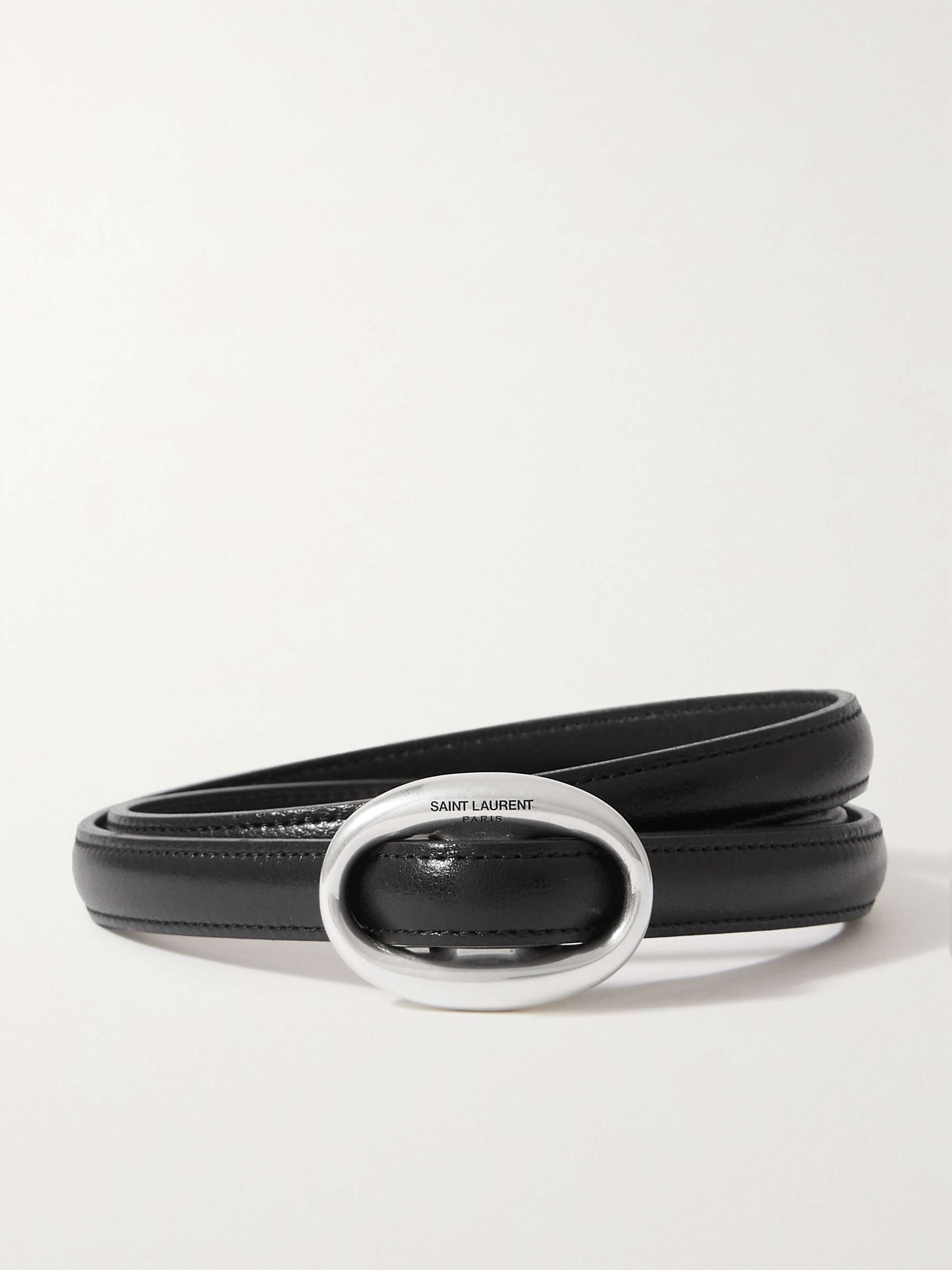 SAINT LAURENT Glossed-leather belt | NET-A-PORTER