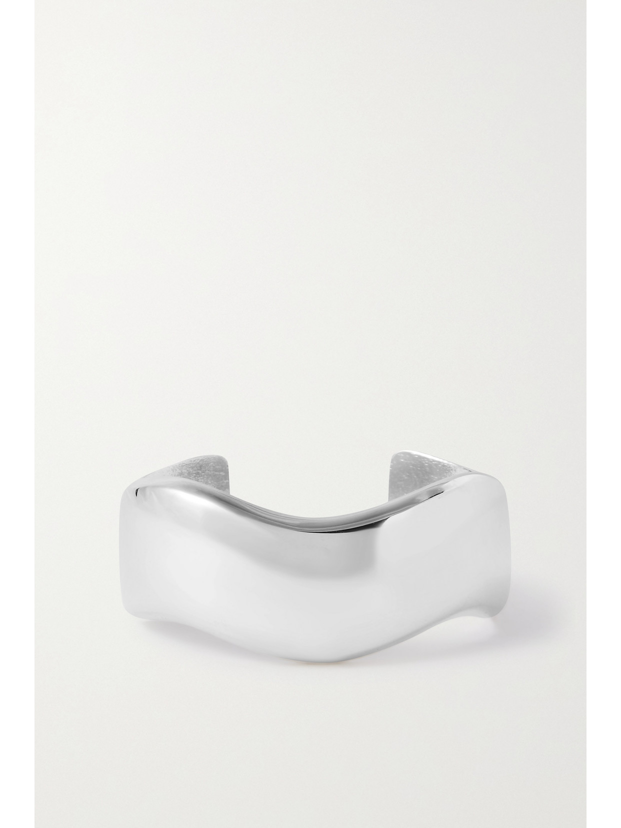 SAINT LAURENT - Wavy Silver-tone Cuff - L