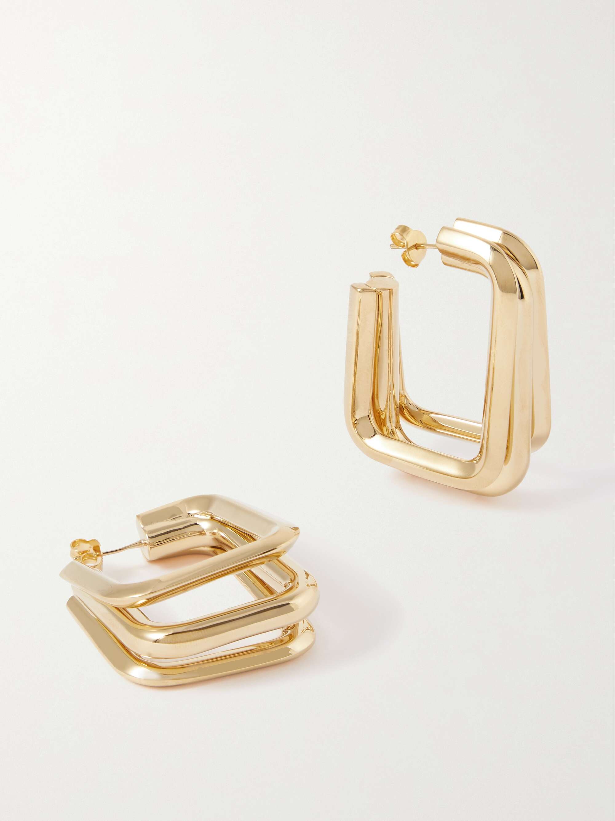 SAINT LAURENT Gold-tone hoop earrings | NET-A-PORTER