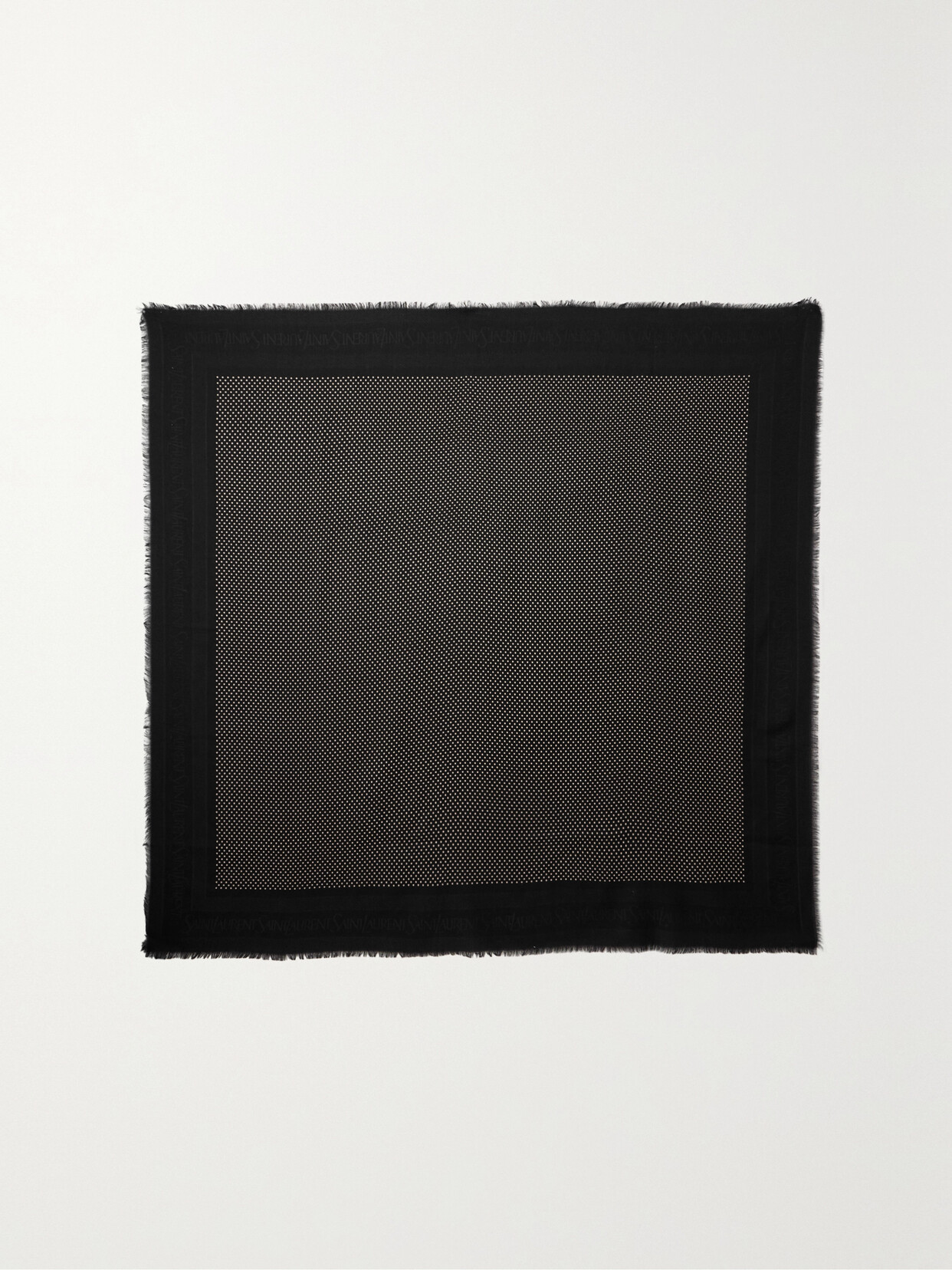 SAINT LAURENT Polka-dot Wool And Silk-blend Jacquard Scarf