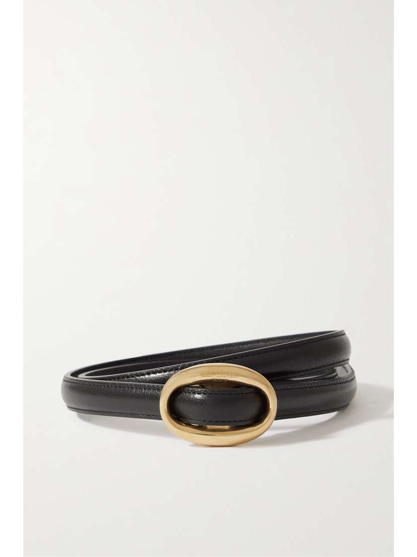 Saint Laurent Glossed-leather Belt