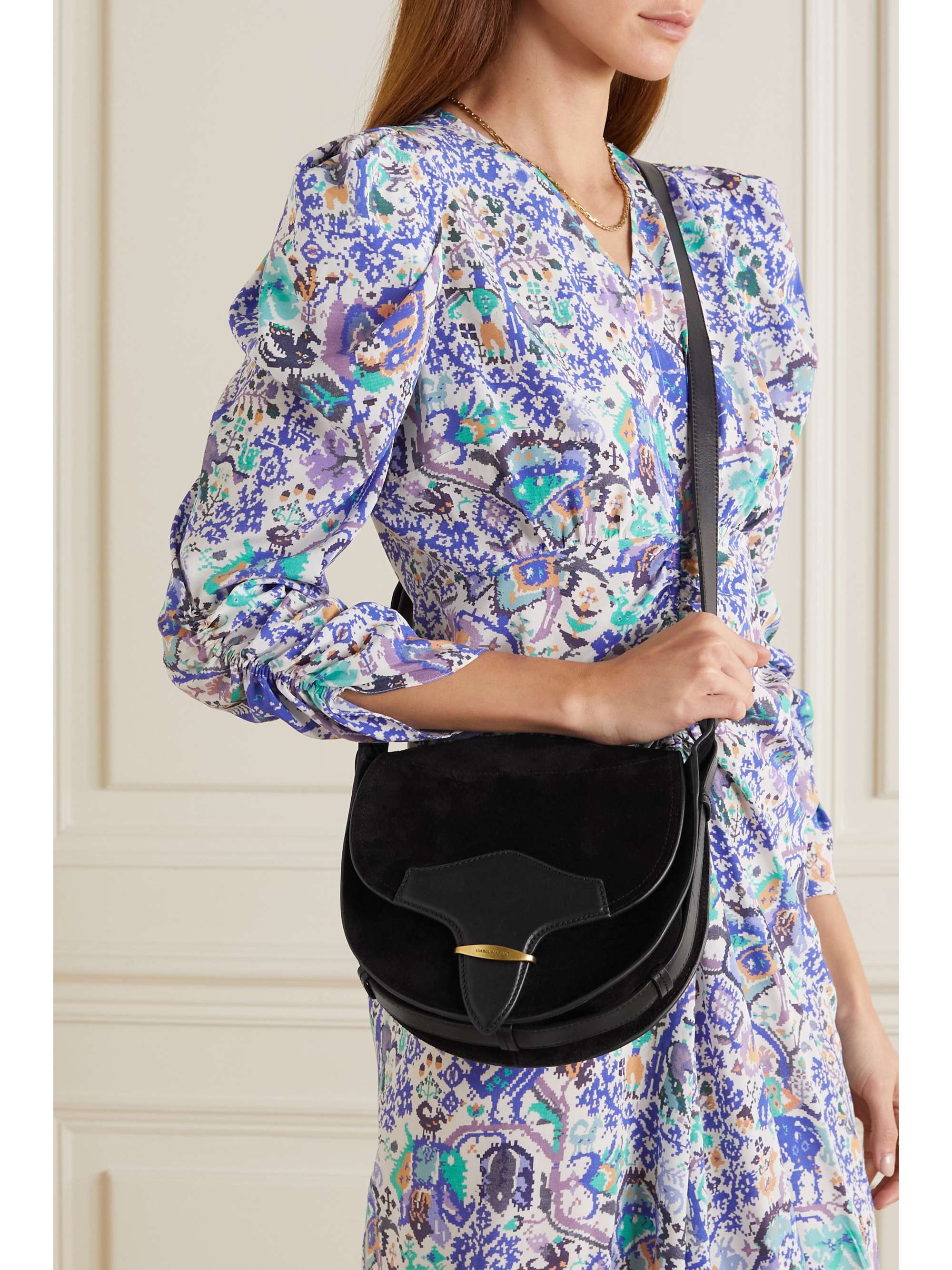 ISABEL MARANT Botsy leathertrimmed suede shoulder bag NETAPORTER