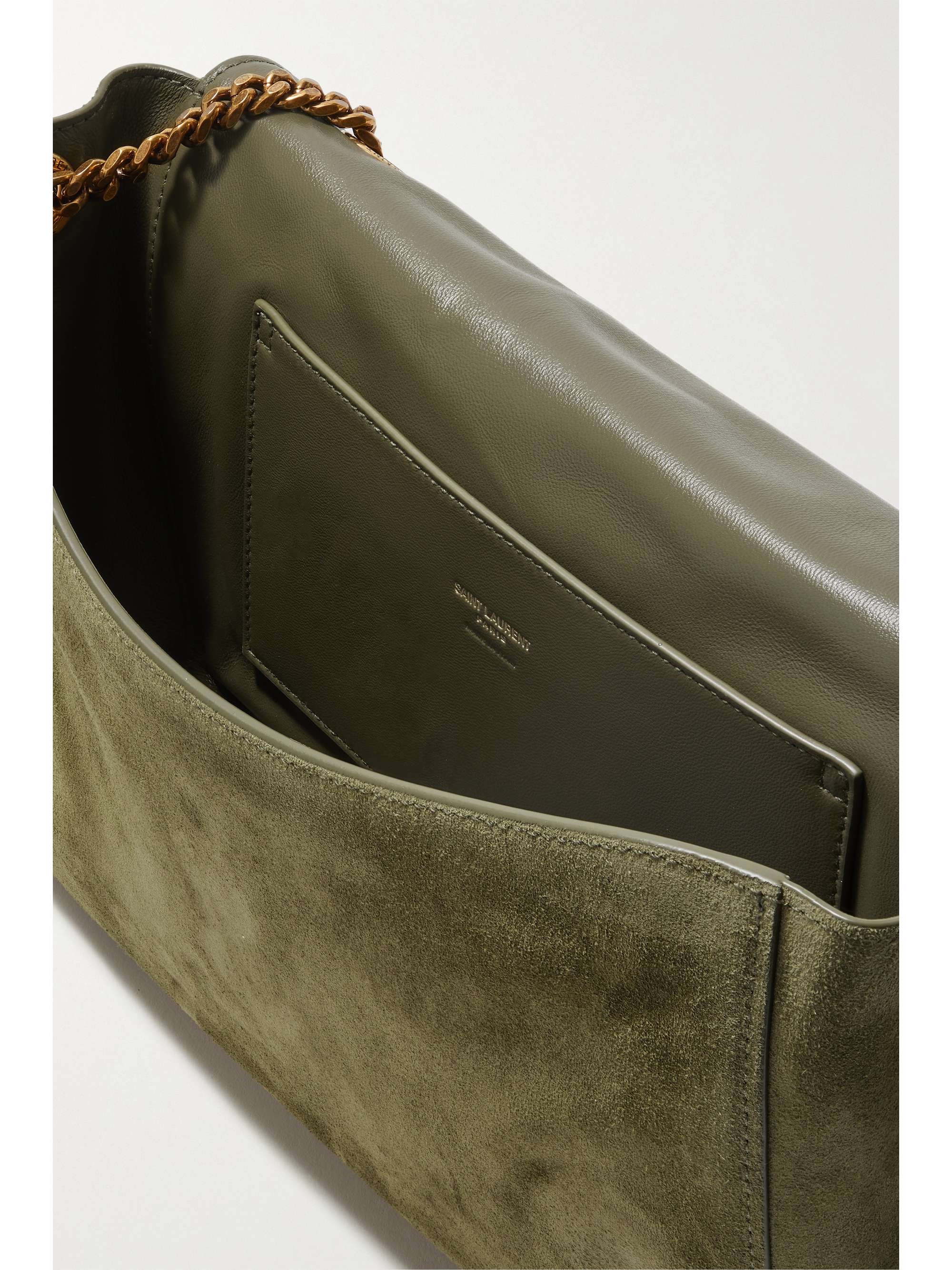 SAINT LAURENT Kate reversible leather and suede shoulder bag NETAPORTER