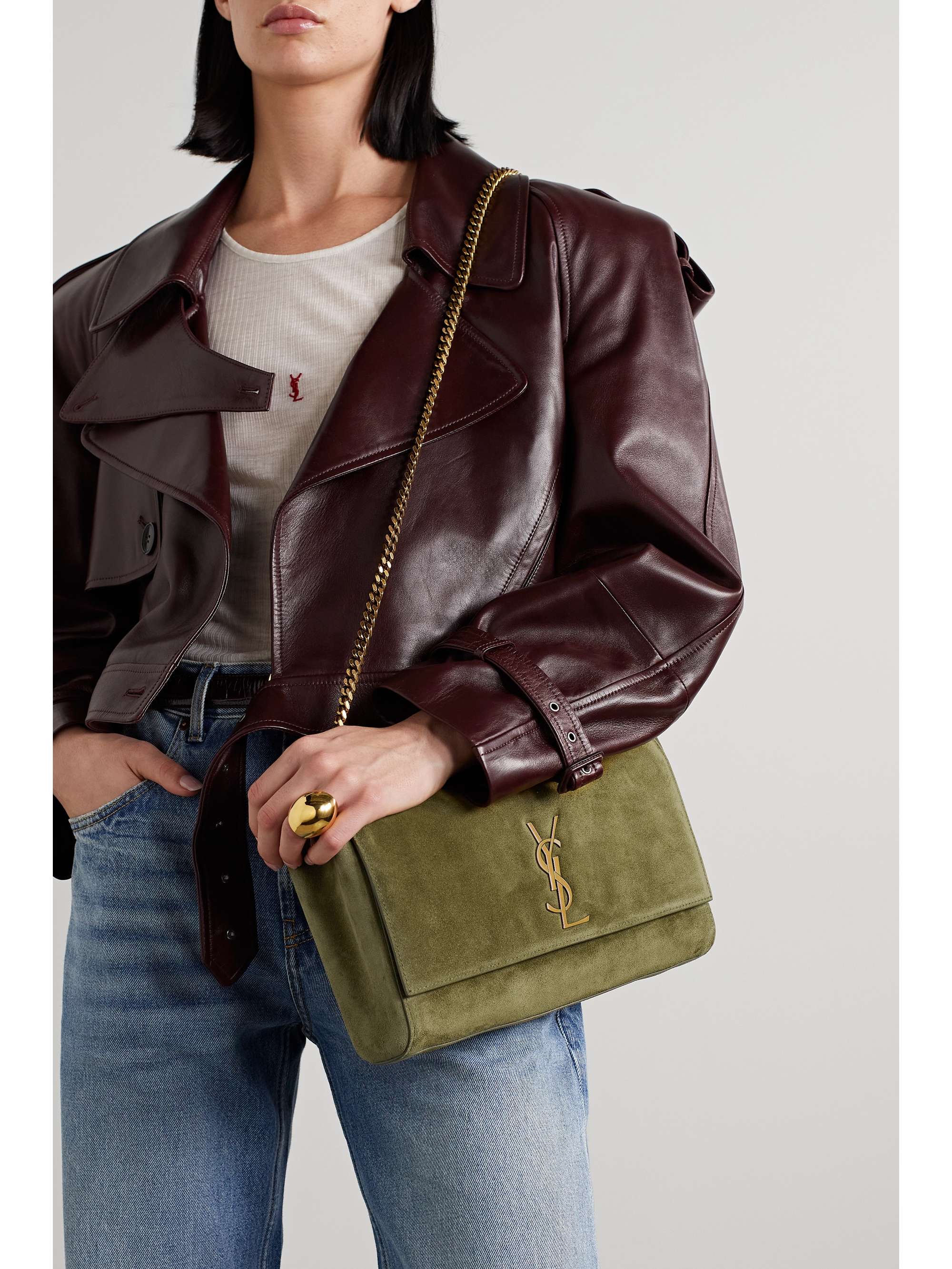 Kate reversible suede shoulder bag Clearance