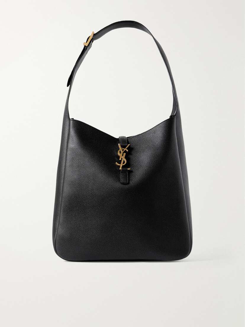 Le 5 A 7 Large Leather Shoulder Bag Black
