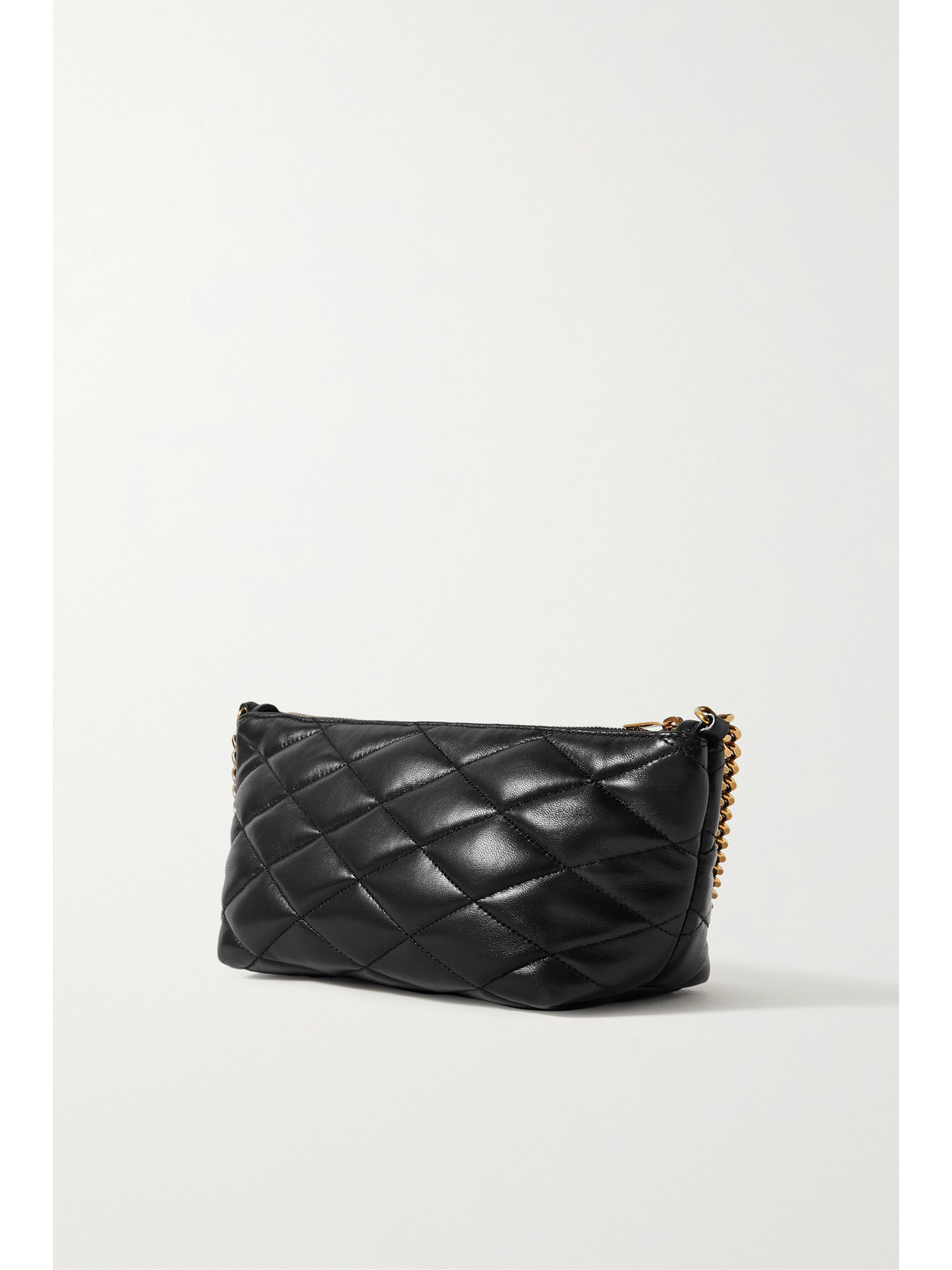 Shop Saint Laurent Quilted Leather Shoulder Bag In Black