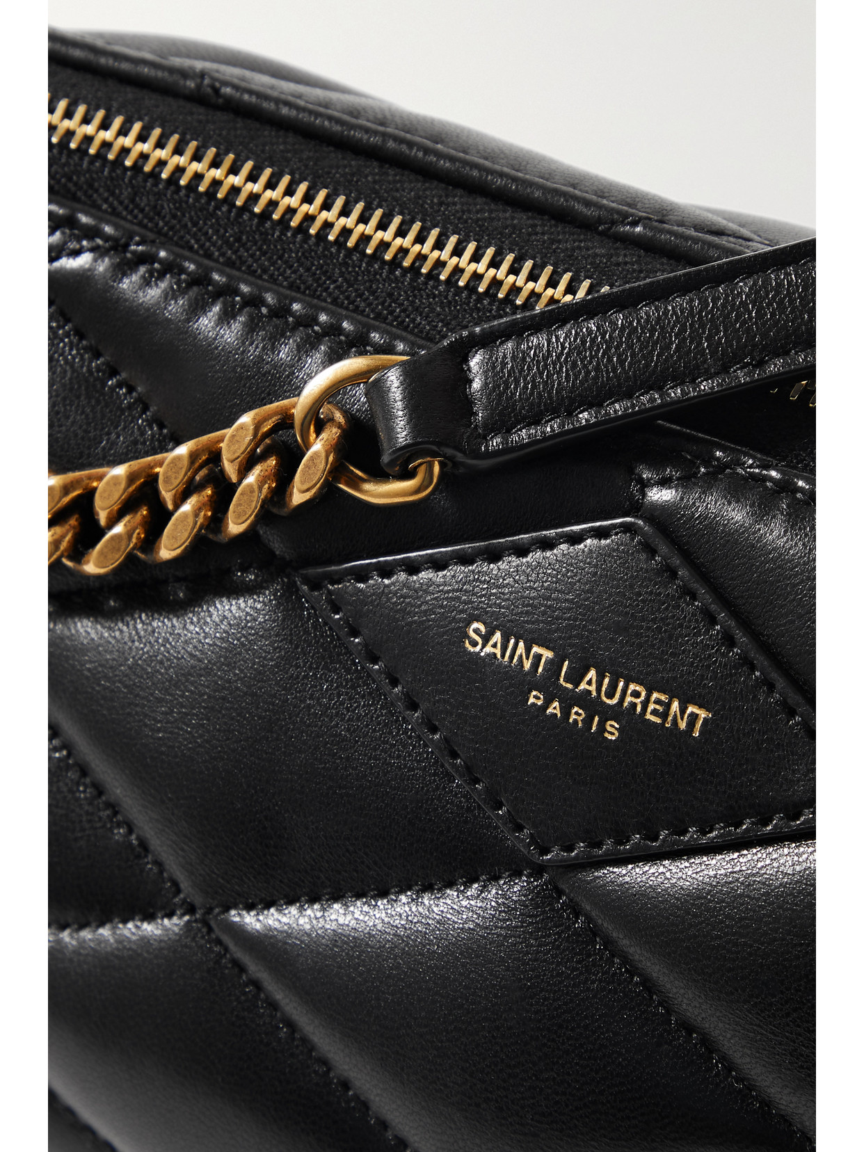 Shop Saint Laurent Quilted Leather Shoulder Bag In Black