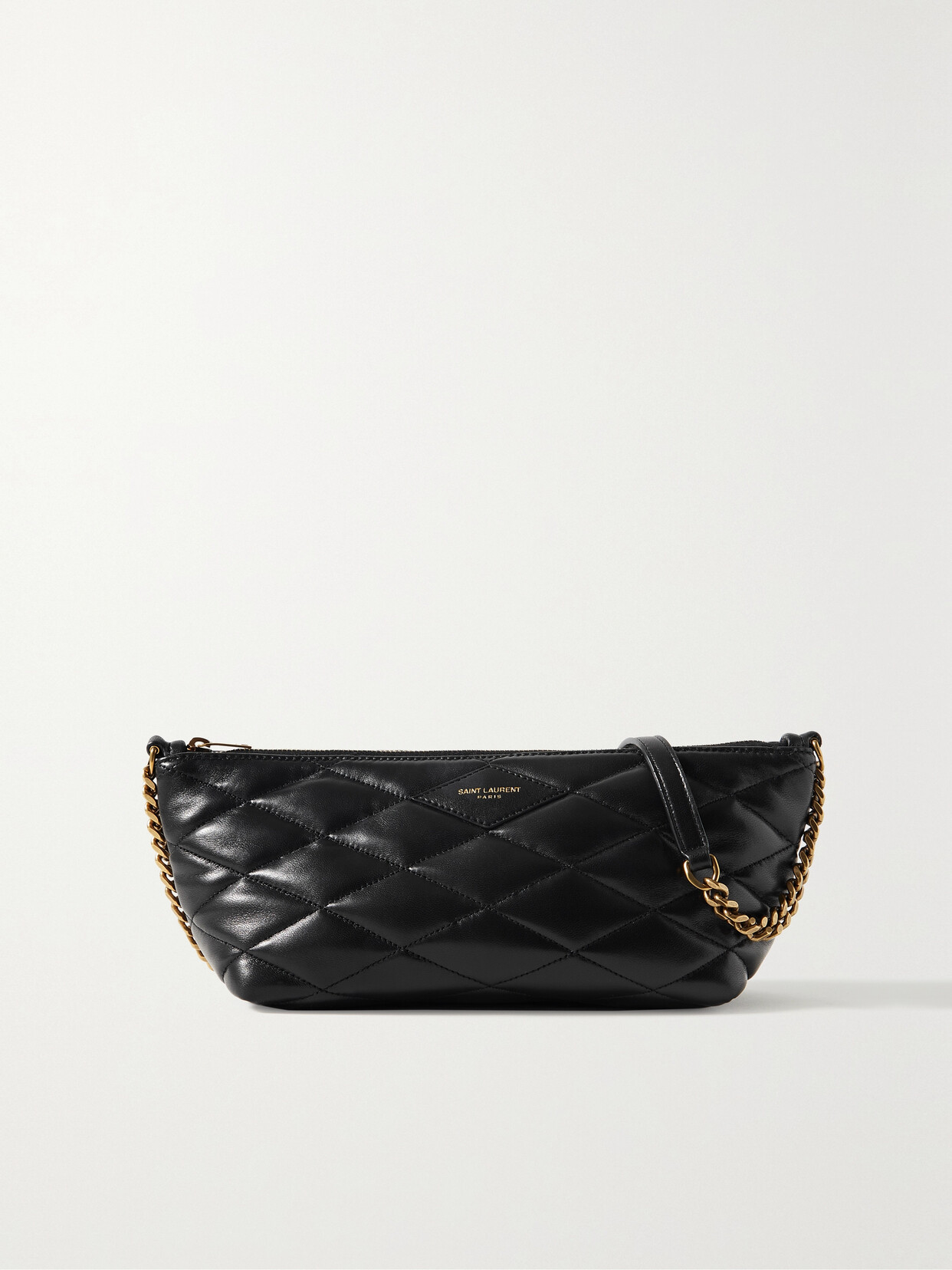 Shop Saint Laurent Quilted Leather Shoulder Bag In Black