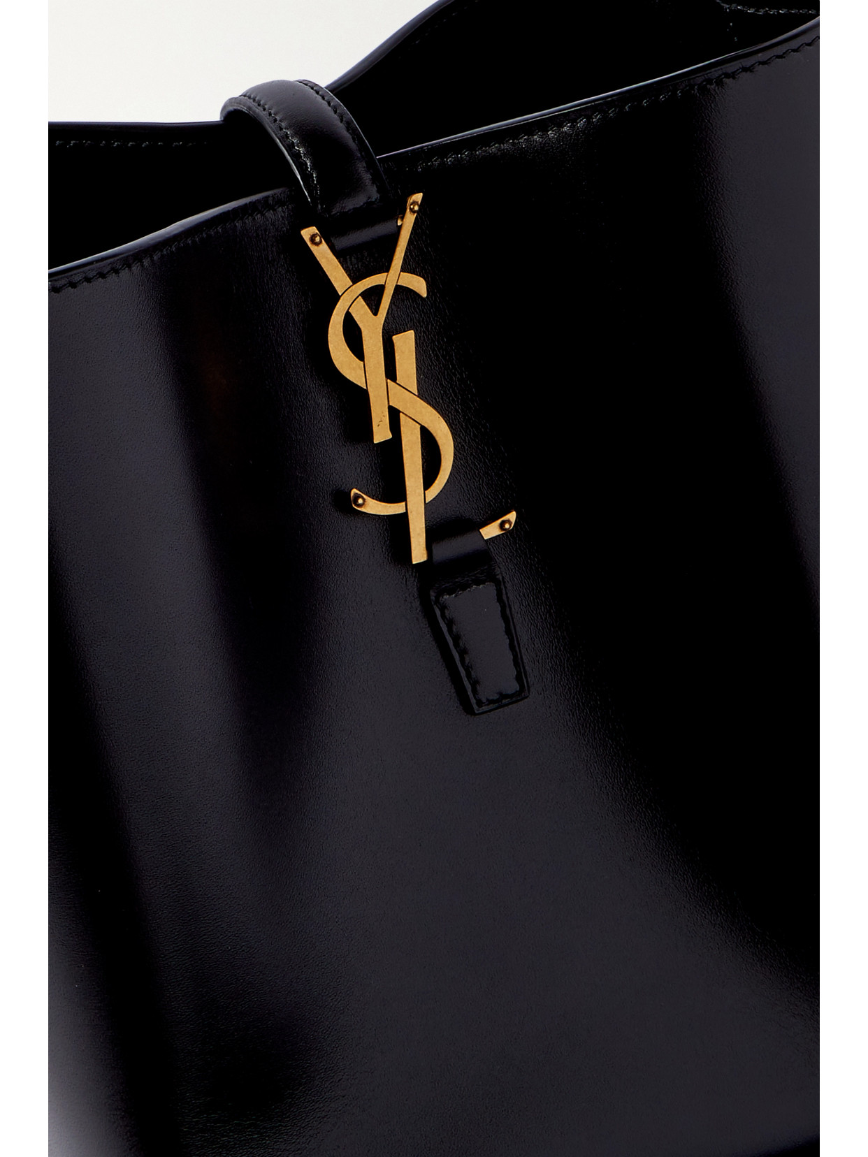 Shop Saint Laurent Le 37 Small Leather Bucket Bag In Black