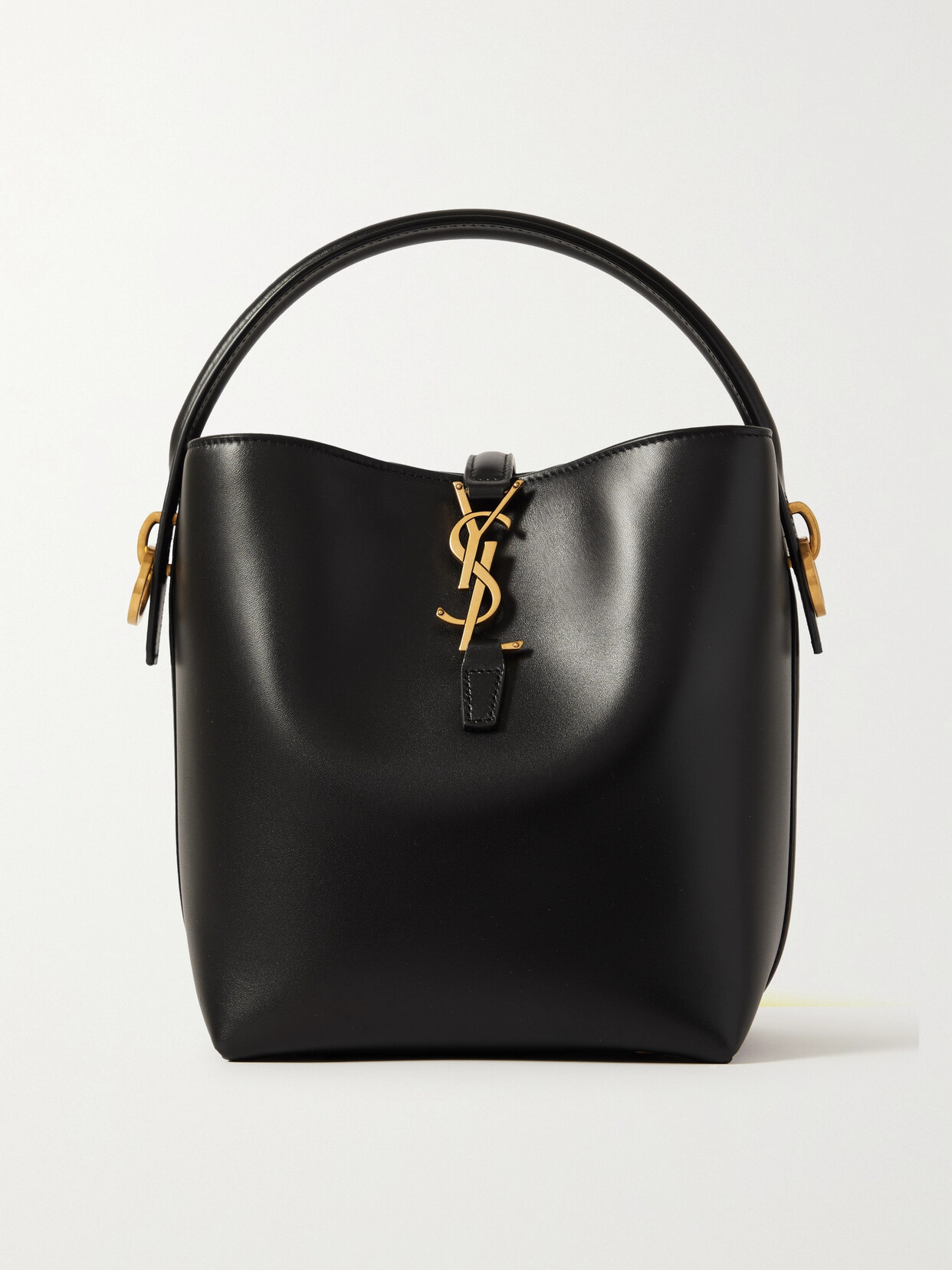 Saint Laurent Le 37 Small Leather Bucket Bag In Black