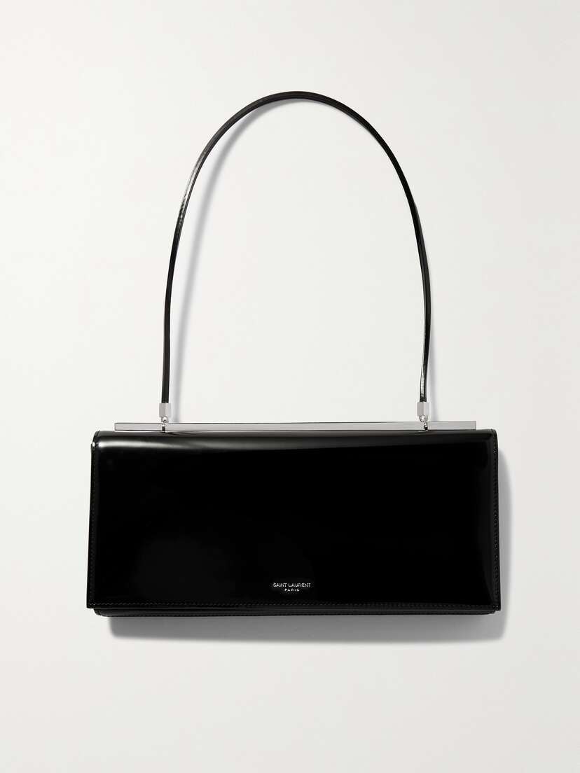 SAINT LAURENT Tanky Glossed-leather Shoulder Bag