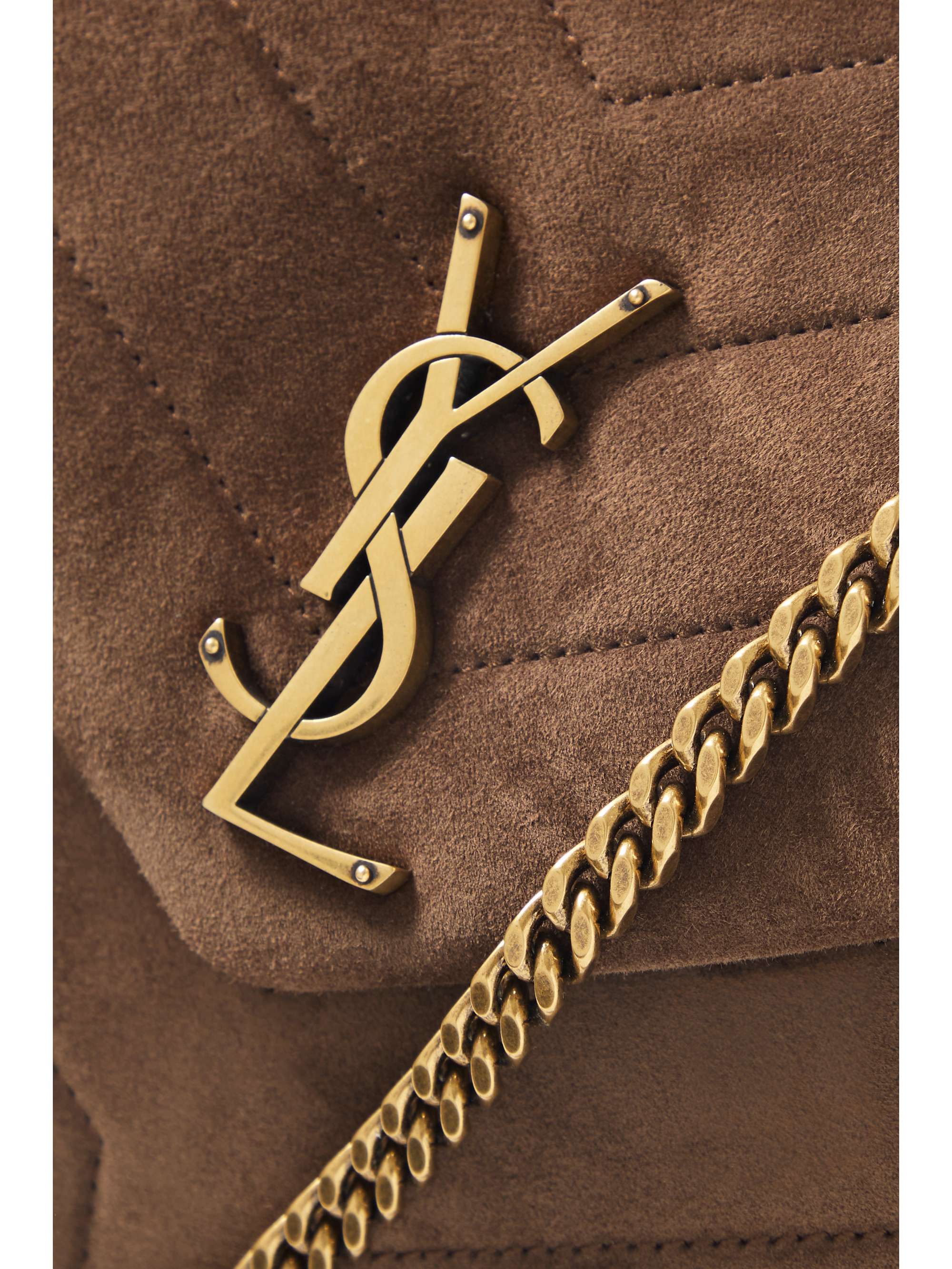 SAINT LAURENT Loulou small quilted suede shoulder bag NETAPORTER