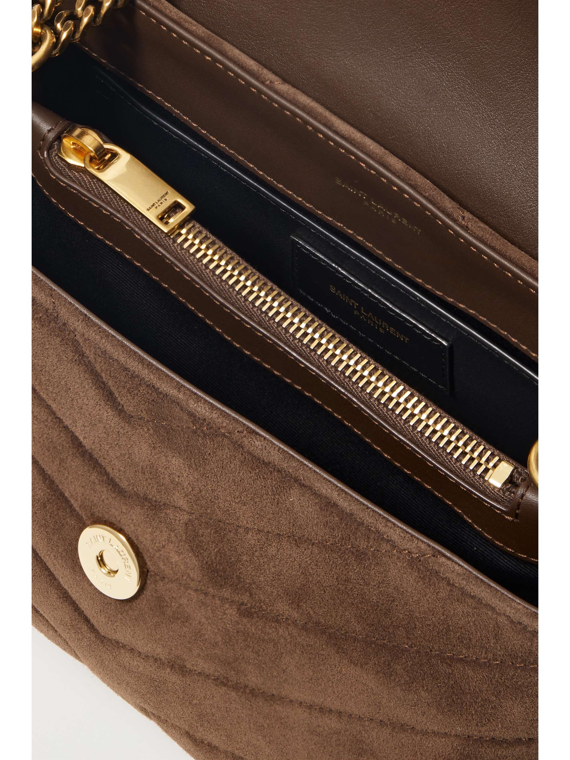 SAINT LAURENT Loulou small quilted suede shoulder bag NETAPORTER