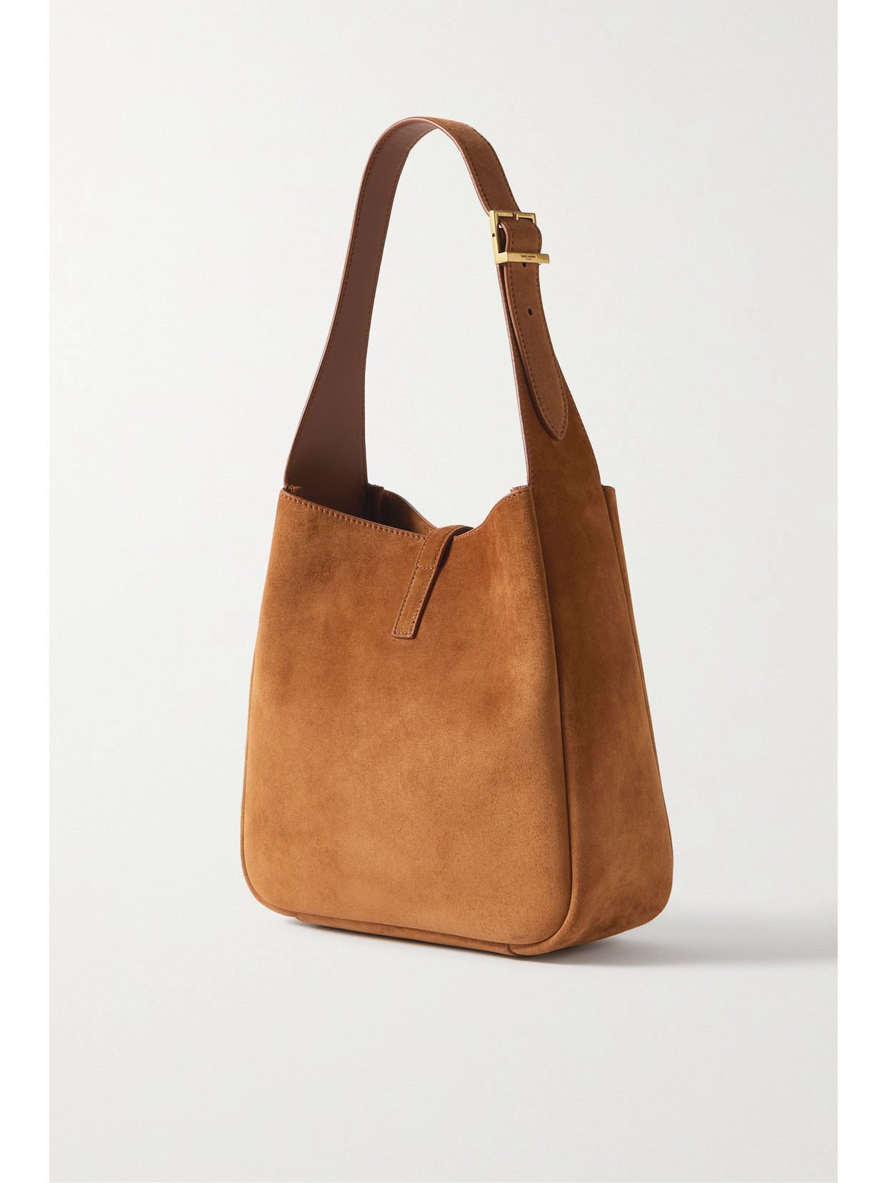 Shop Saint Laurent Le 5 À 7 Supple Small Suede Shoulder Bag In Brown