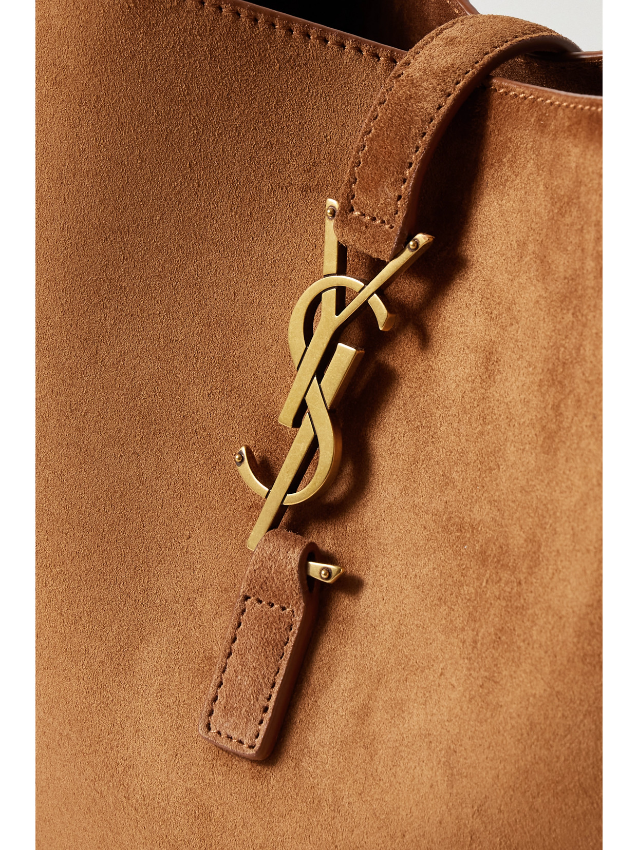 Saint Laurent Le 5 À 7 Supple Small Suede Shoulder Bag In Brown