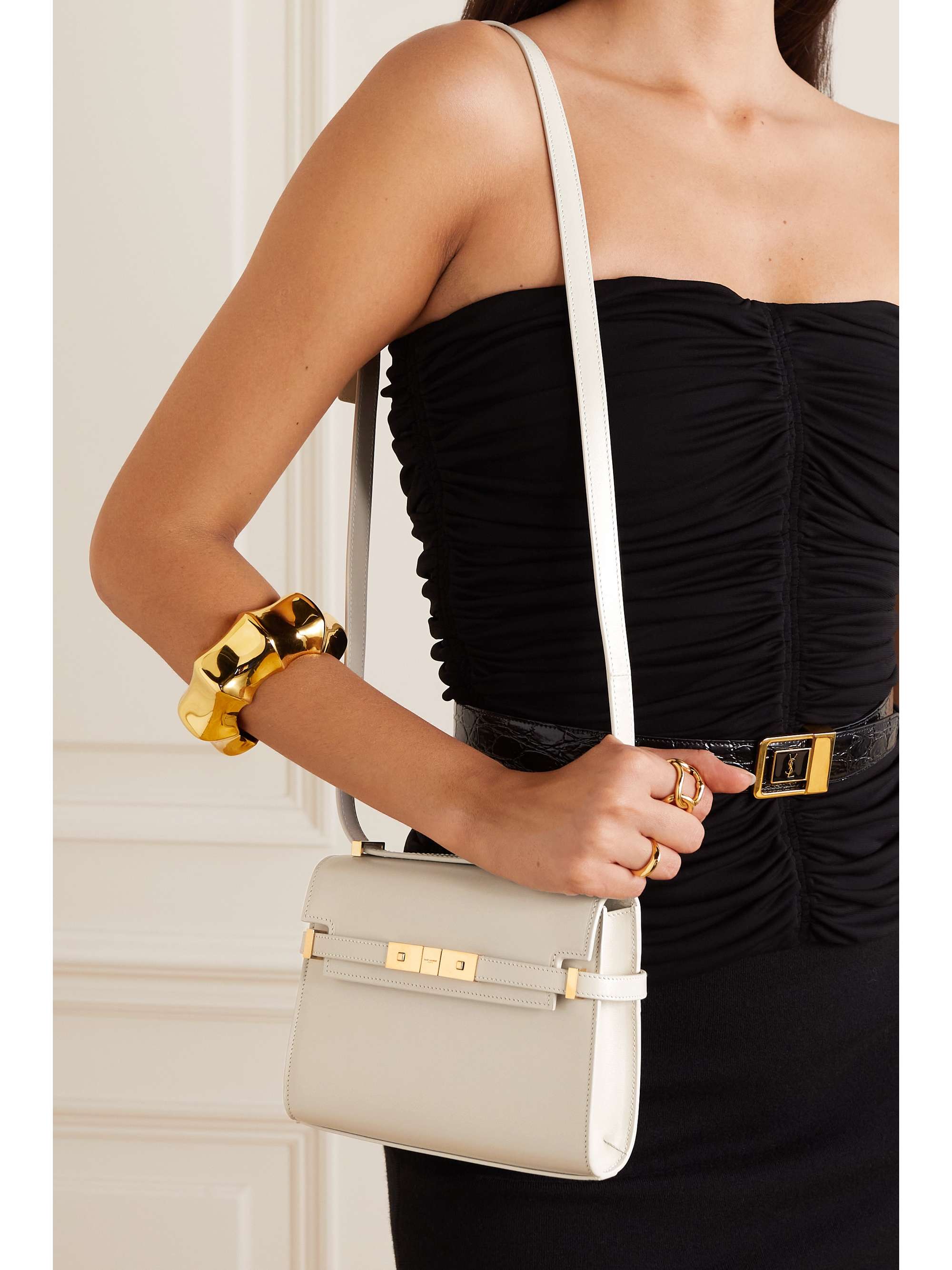 SAINT LAURENT Manhattan mini leather shoulder bag | NET-A-PORTER