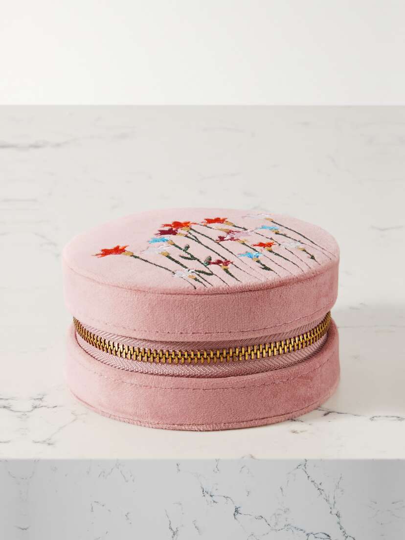 L’Atelier Nawbar Psychedeliah Embroidered Velvet Jewelry Box
