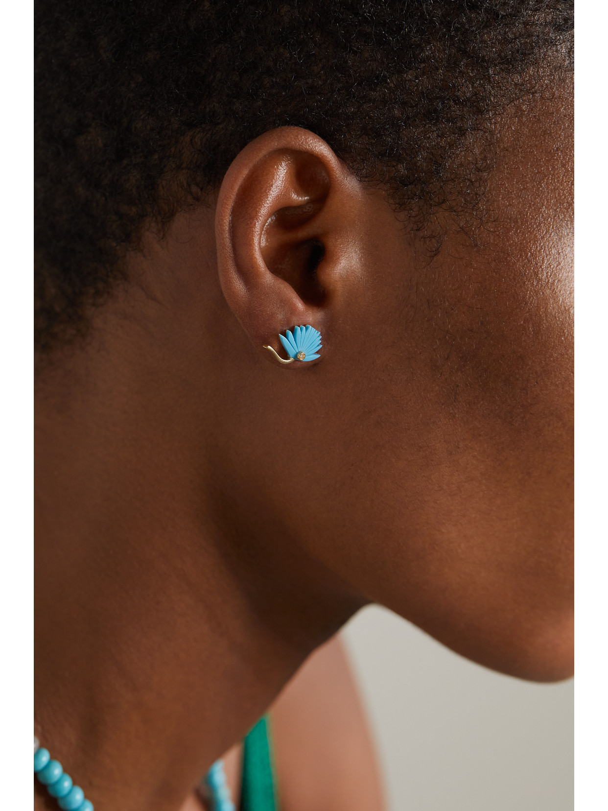 L'atelier Nawbar 18-karat Gold, Turquoise And Diamond Earrings In Gold