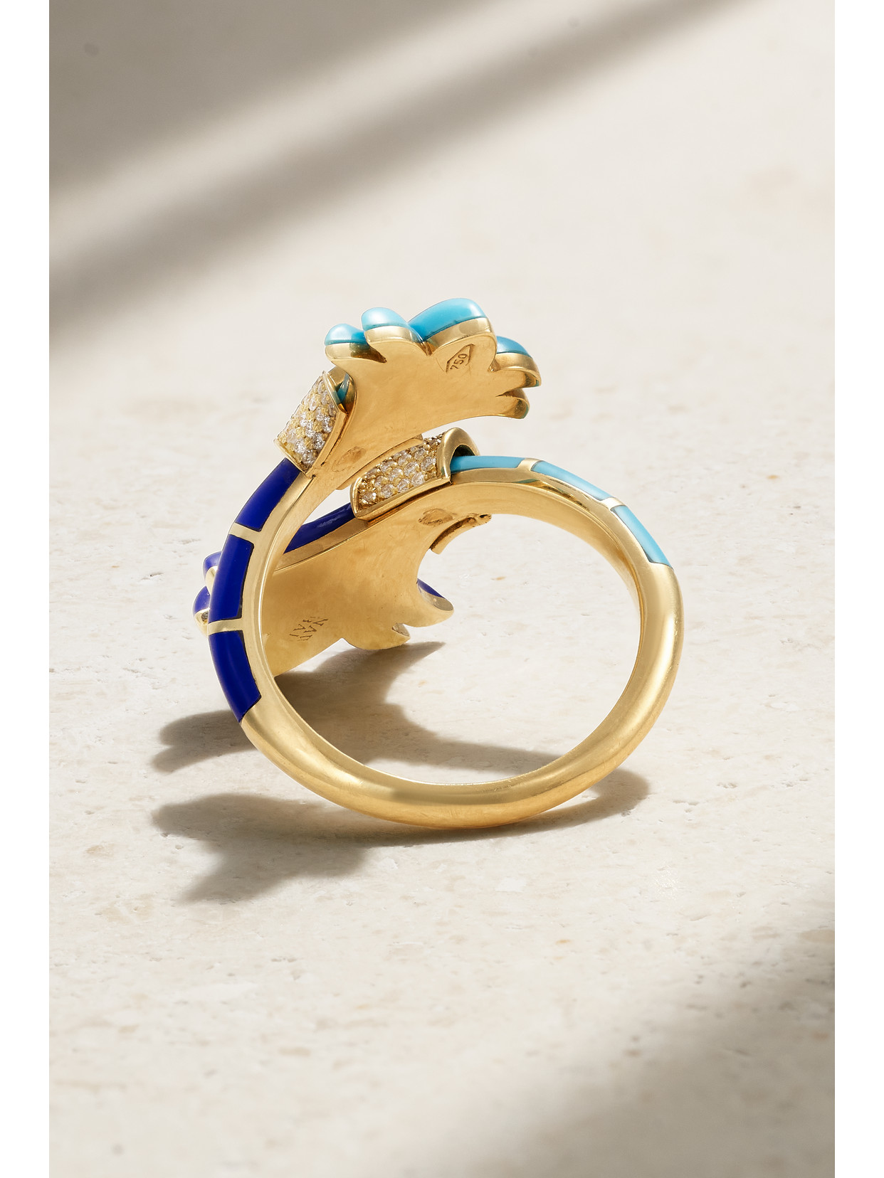 L'atelier Nawbar Flower Asheq Maashouq 18-karat Gold Multi-stone Ring In Gold