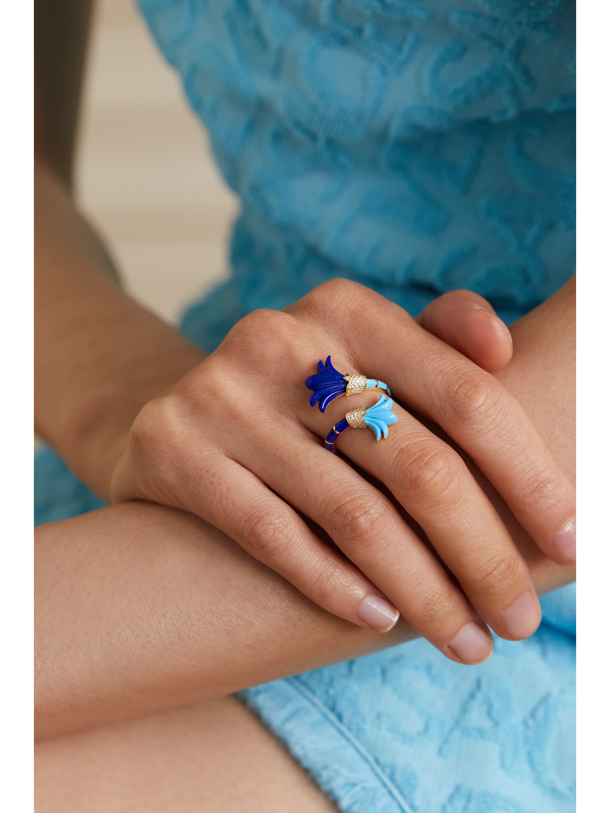 L'atelier Nawbar Flower Asheq Maashouq 18-karat Gold Multi-stone Ring In Gold