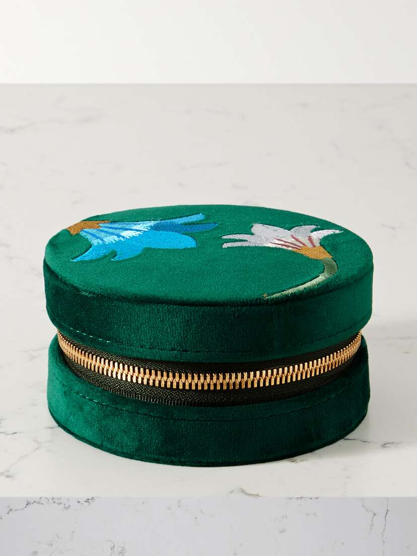 L’Atelier Nawbar Psychedeliah Embroidered Velvet Jewelry Box