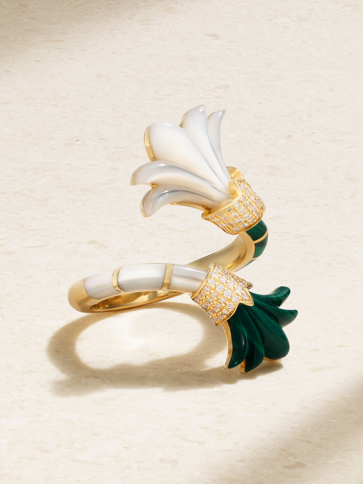 L'atelier Nawbar Flower Asheq Maashouq 18-karat Gold Multi-stone Ring