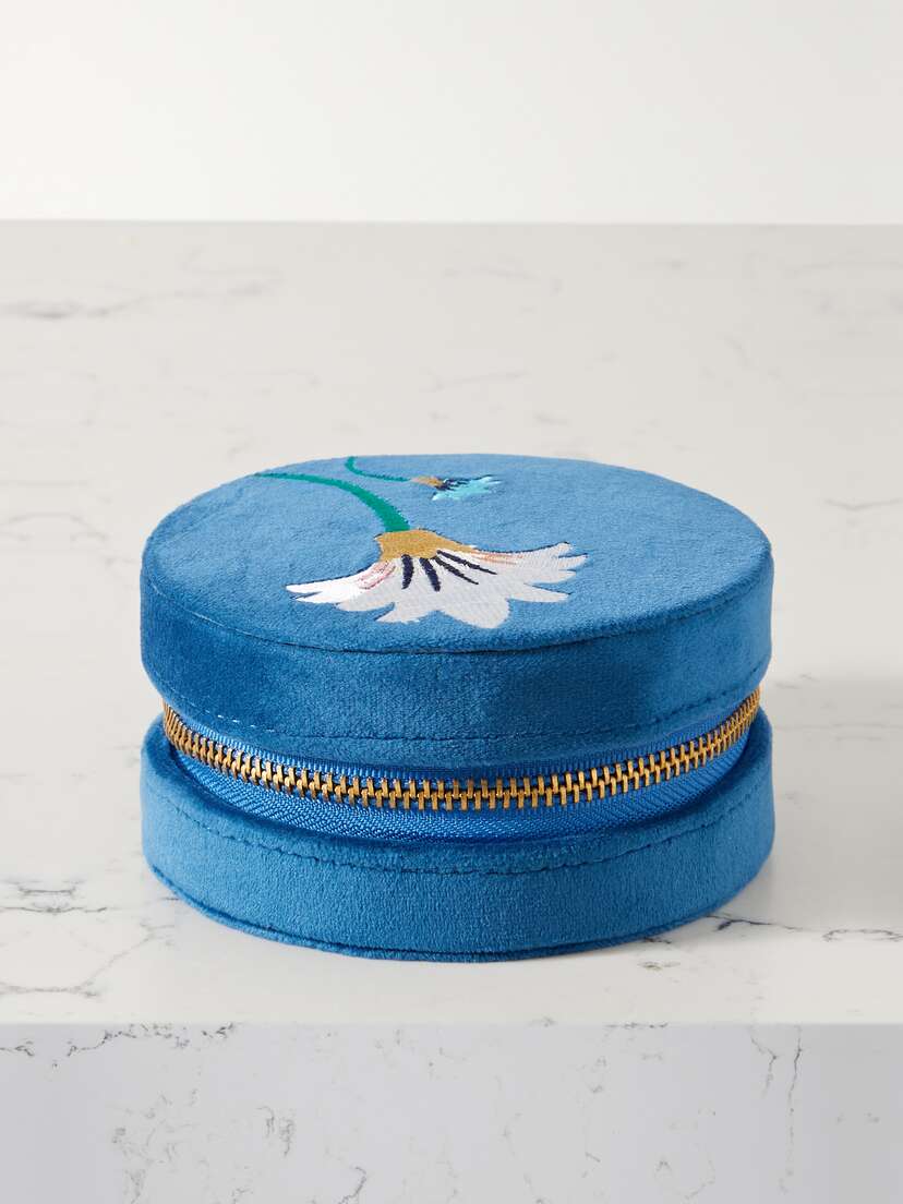 L’Atelier Nawbar Psychedeliah Embroidered Velvet Jewelry Box