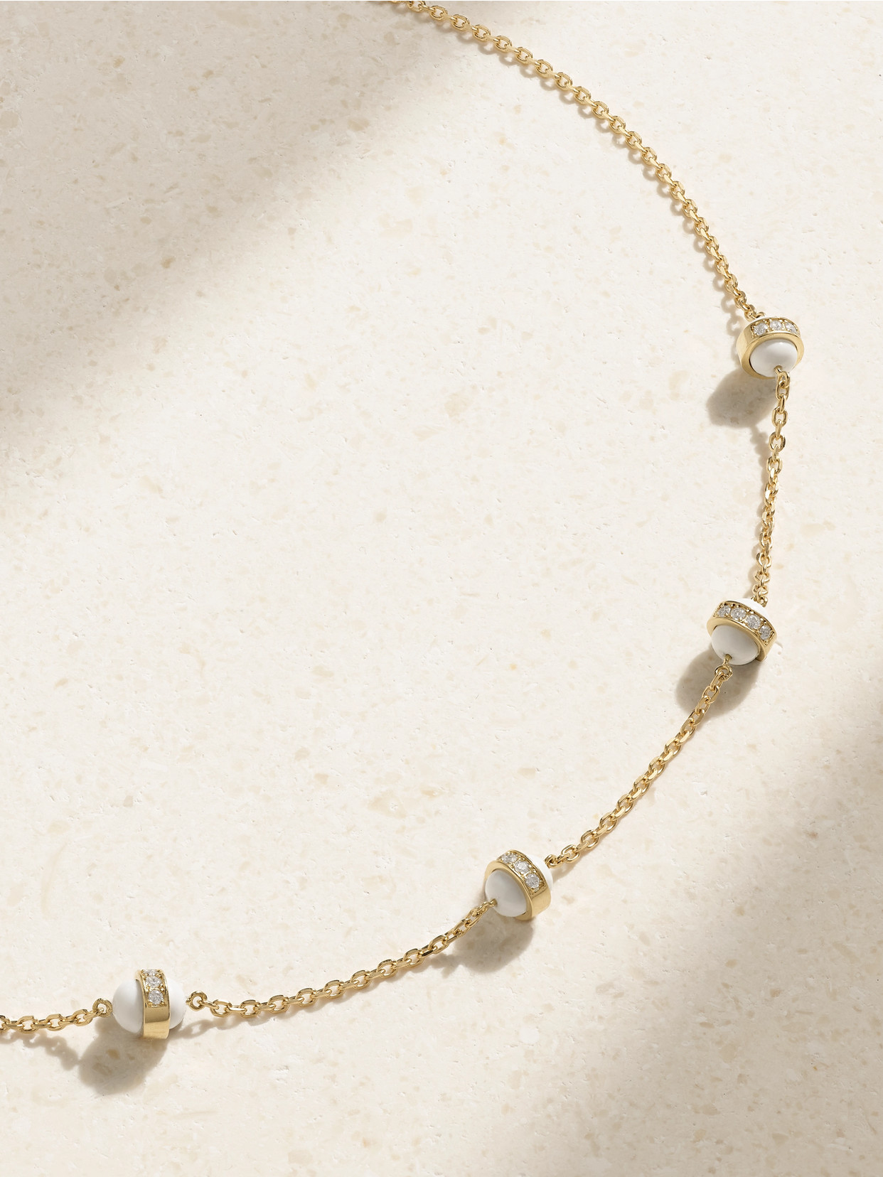 L'atelier Nawbar Atoms 18-karat Gold, Enamel And Diamond Necklace In Gold