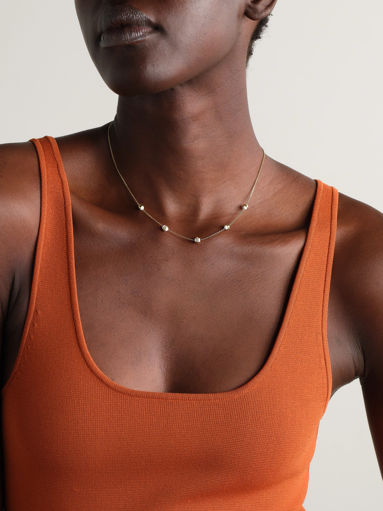 L'atelier Nawbar Atoms 18-karat Gold, Enamel And Diamond Necklace In Gold