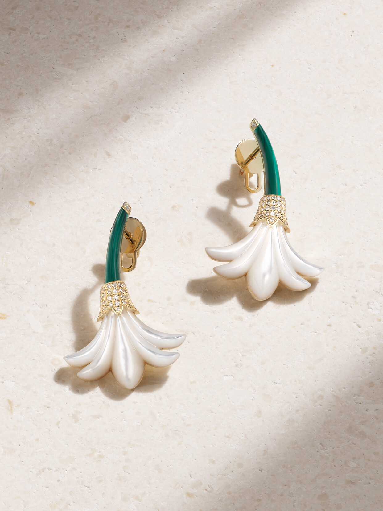 L'Atelier Nawbar - Big Flower 18-karat Gold Multi-stone Earrings - One size